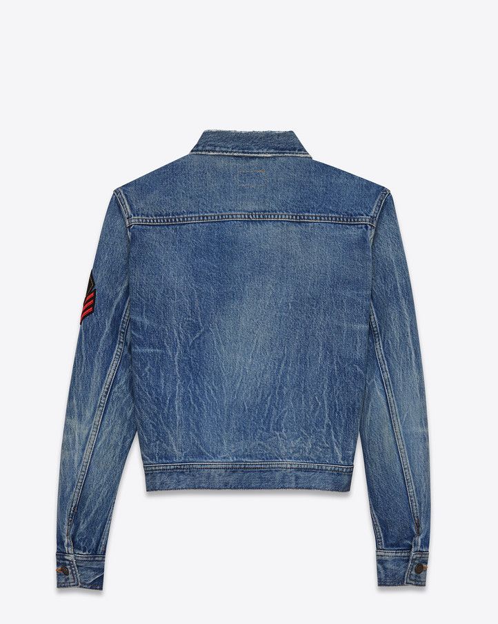 Saint Laurent Paris ORIGINAL WASHED BLUE SHADOW YSL MILITARY Saint Laurent Paris ORIGINAL WASHED BLUE SHADOW YSL MILITARY
