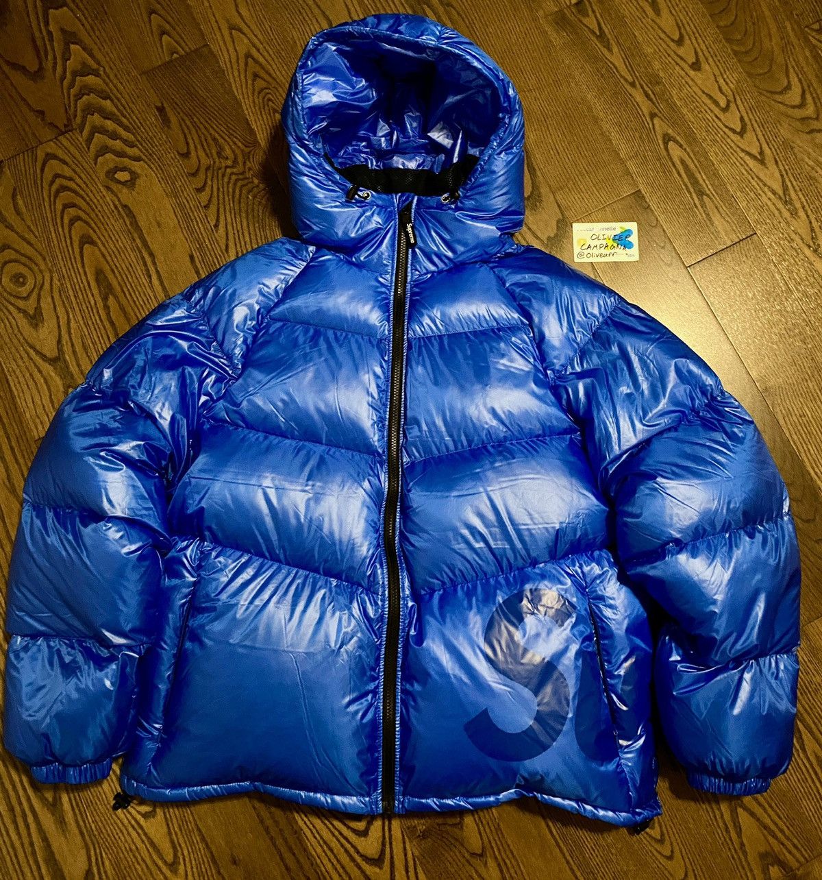 Supreme hooded down jacket sales