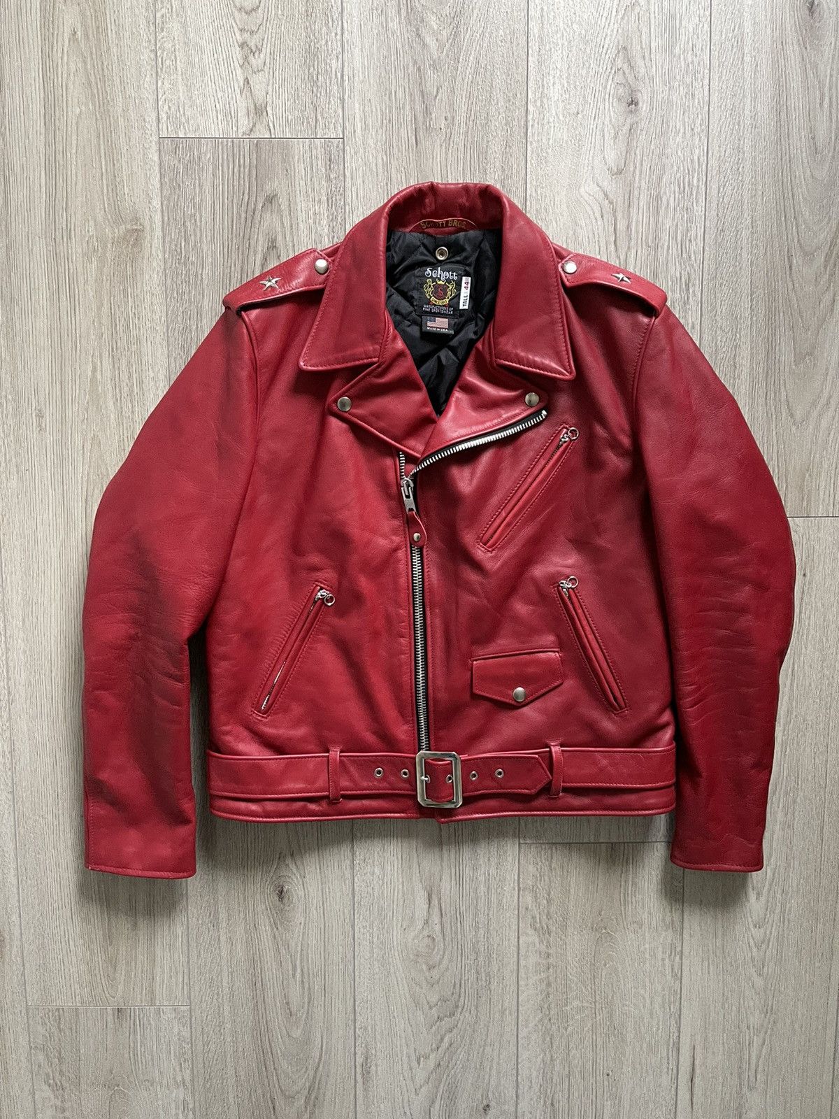 Schott NYC RED Perfecto leather motorcycle biker JAPAN 613