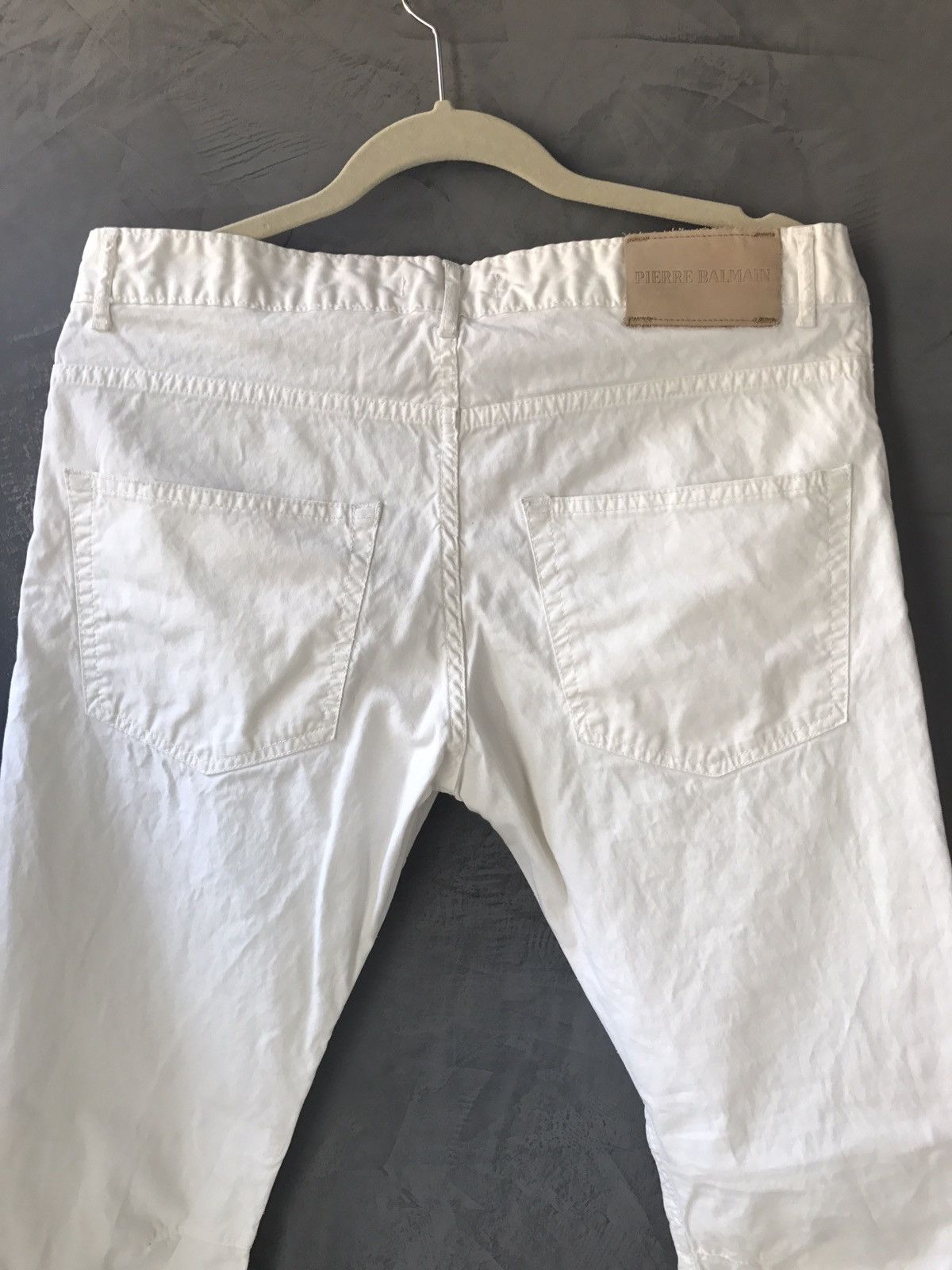 Pierre Balmain White Distressed Denim Size US 33 - 4 Thumbnail