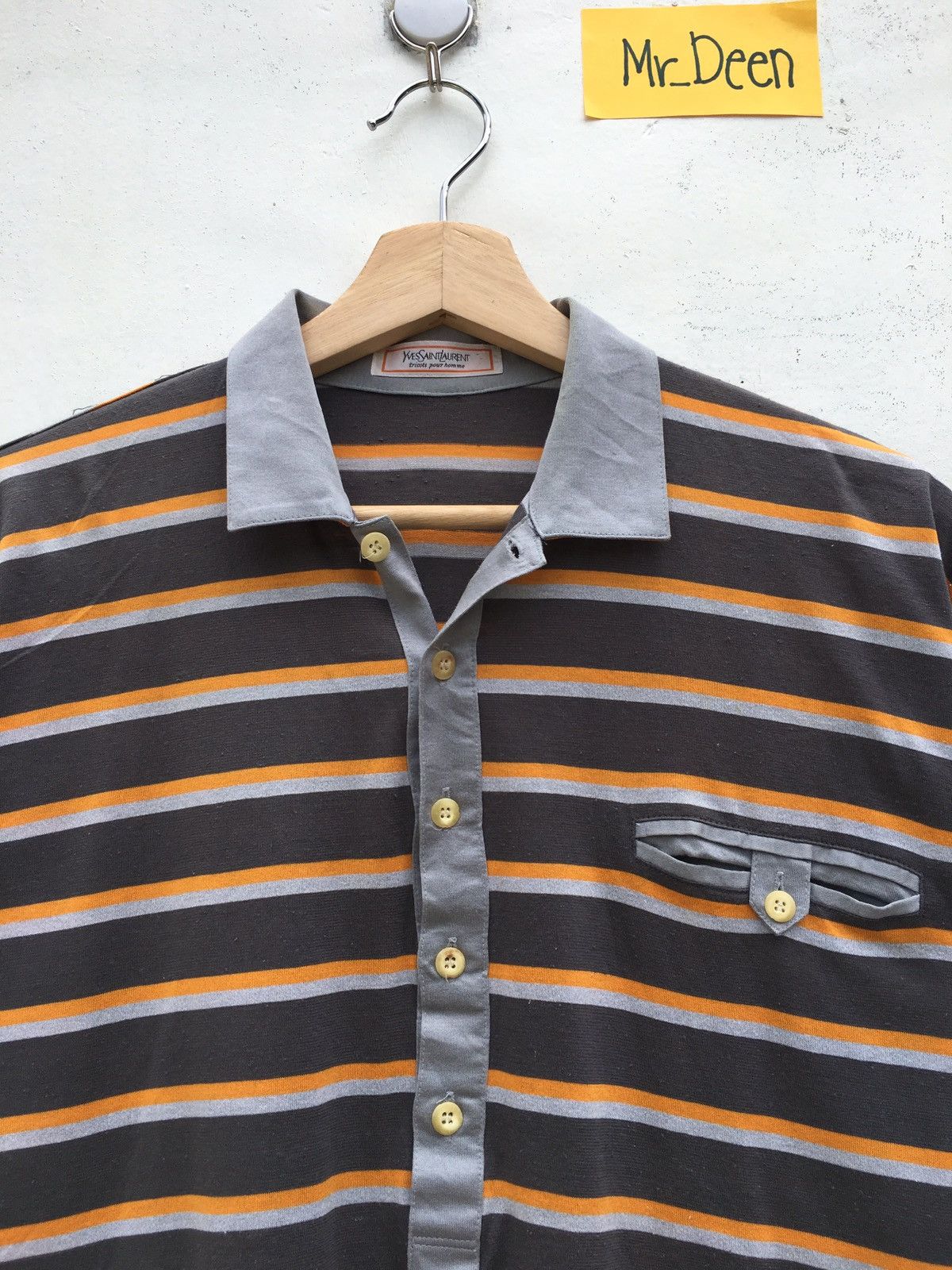Yves Saint Laurent Vintage 90 YSL Yves Saint Laurent Stripes Polo Shirt Size US M / EU 48-50 / 2 - 5 Thumbnail