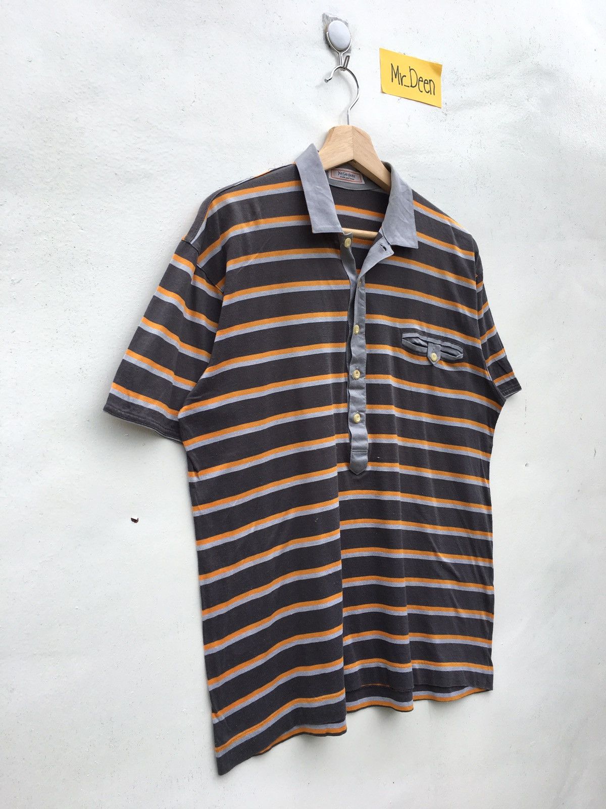 Yves Saint Laurent Vintage 90 YSL Yves Saint Laurent Stripes Polo Shirt Size US M / EU 48-50 / 2 - 3 Thumbnail