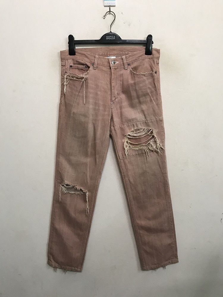 Vintage FEW by Friction Dead In Japan Damaged Ripped Denim Jeans Size US 31 - 1 Thumbnail