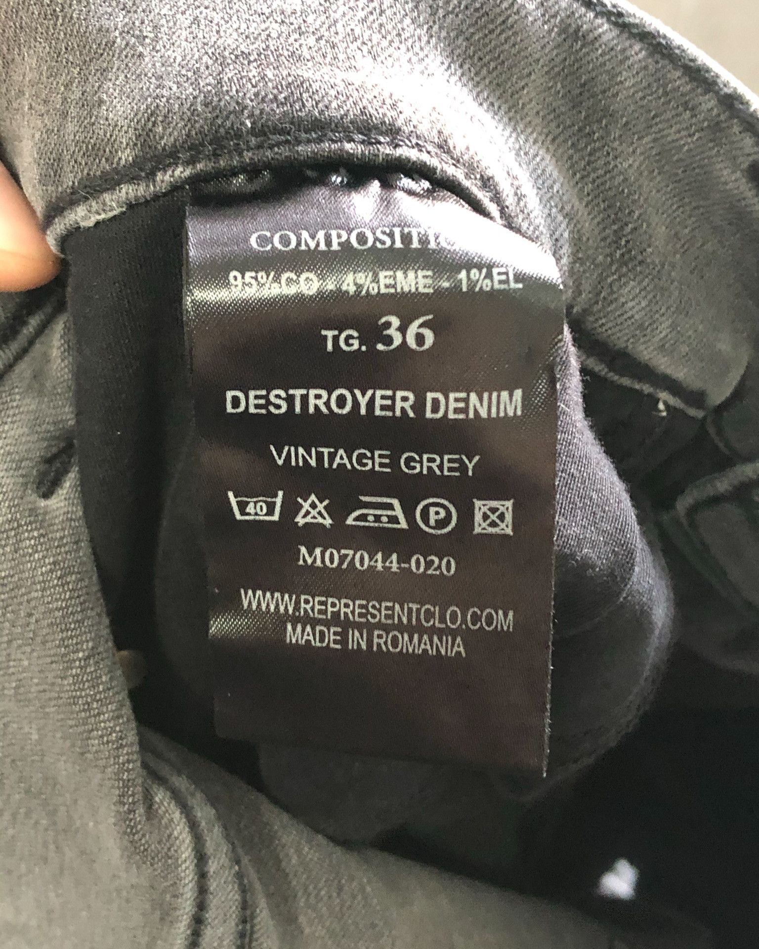 Represent Clo. DESTROYER DENIM - VINTAGE GREY 36 w/ tags Size US 36 / EU 52 - 10 Thumbnail