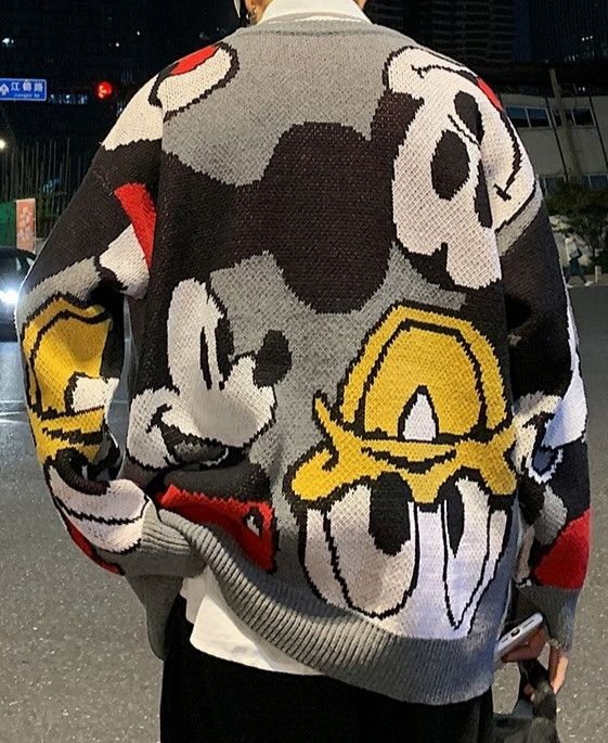 Hype Hype Mickey Mouse Knitwear Jumper Sweatshirt Full Print Grailed