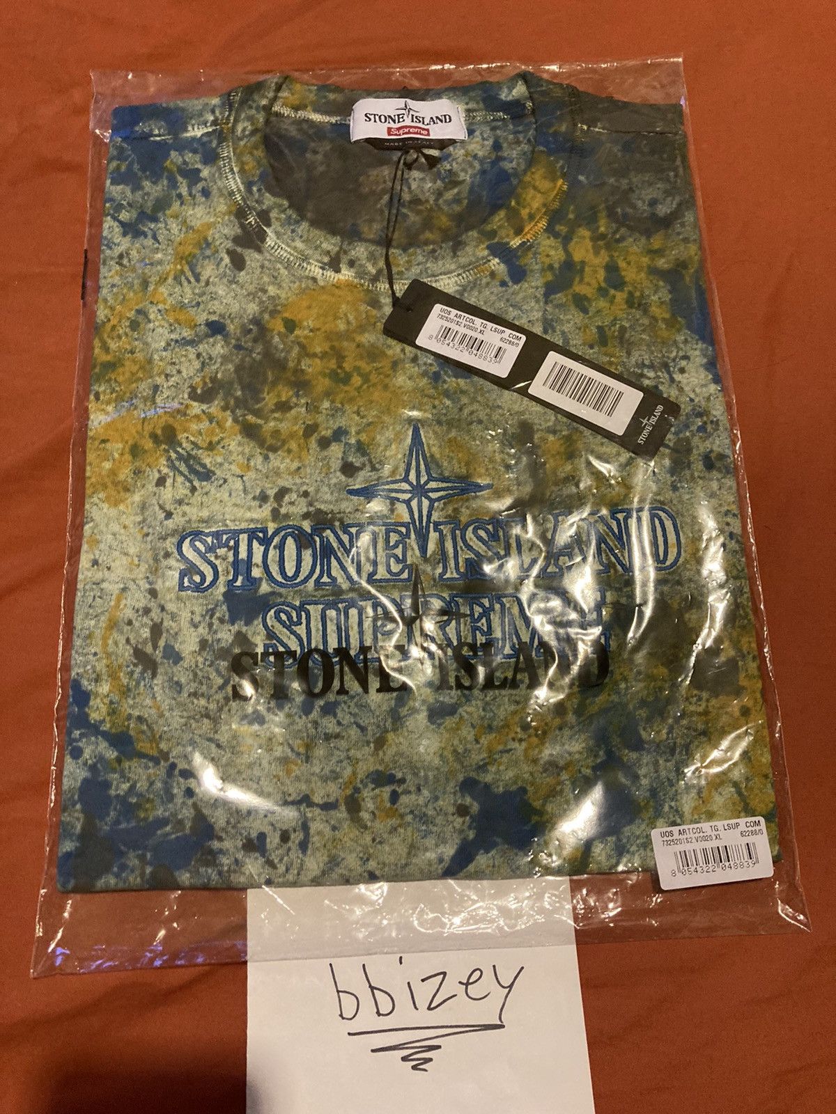 Supreme Stone Island Embroidered Logo S/S Top Dark Blue XL