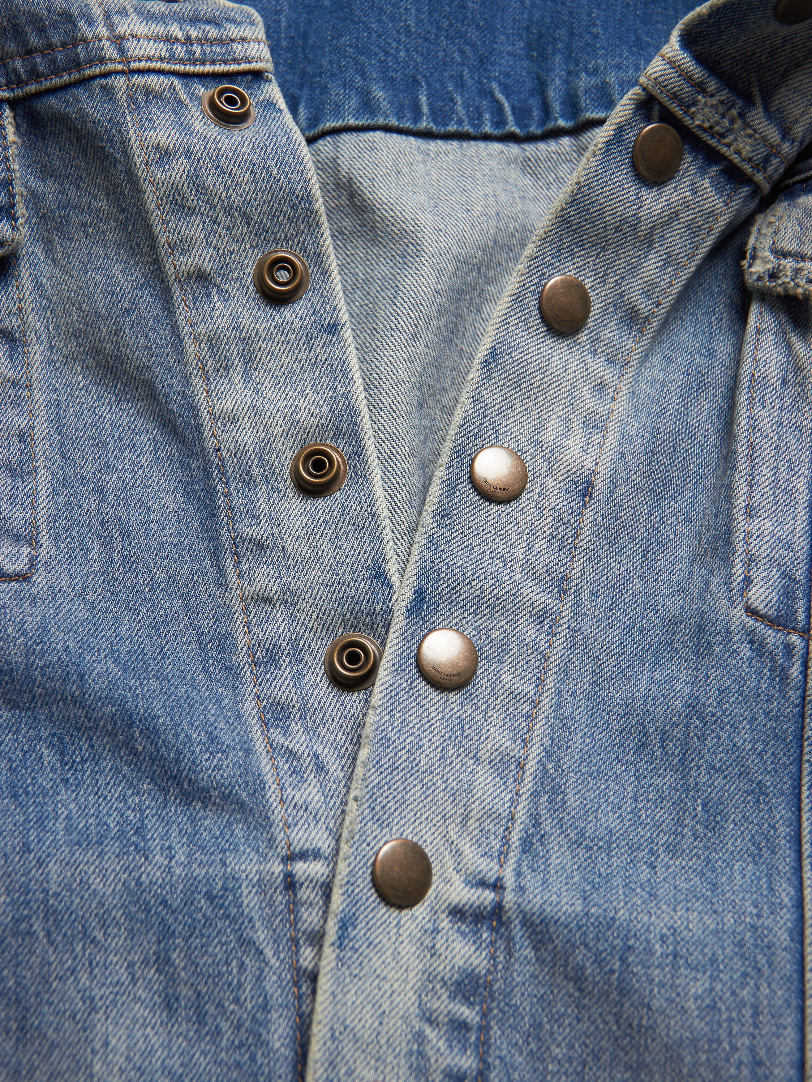 Saint Laurent Paris Rare Saint Laurent Paris Distressed Studded Denim Jacket Size US XL / EU 56 / 4 - 4 Thumbnail