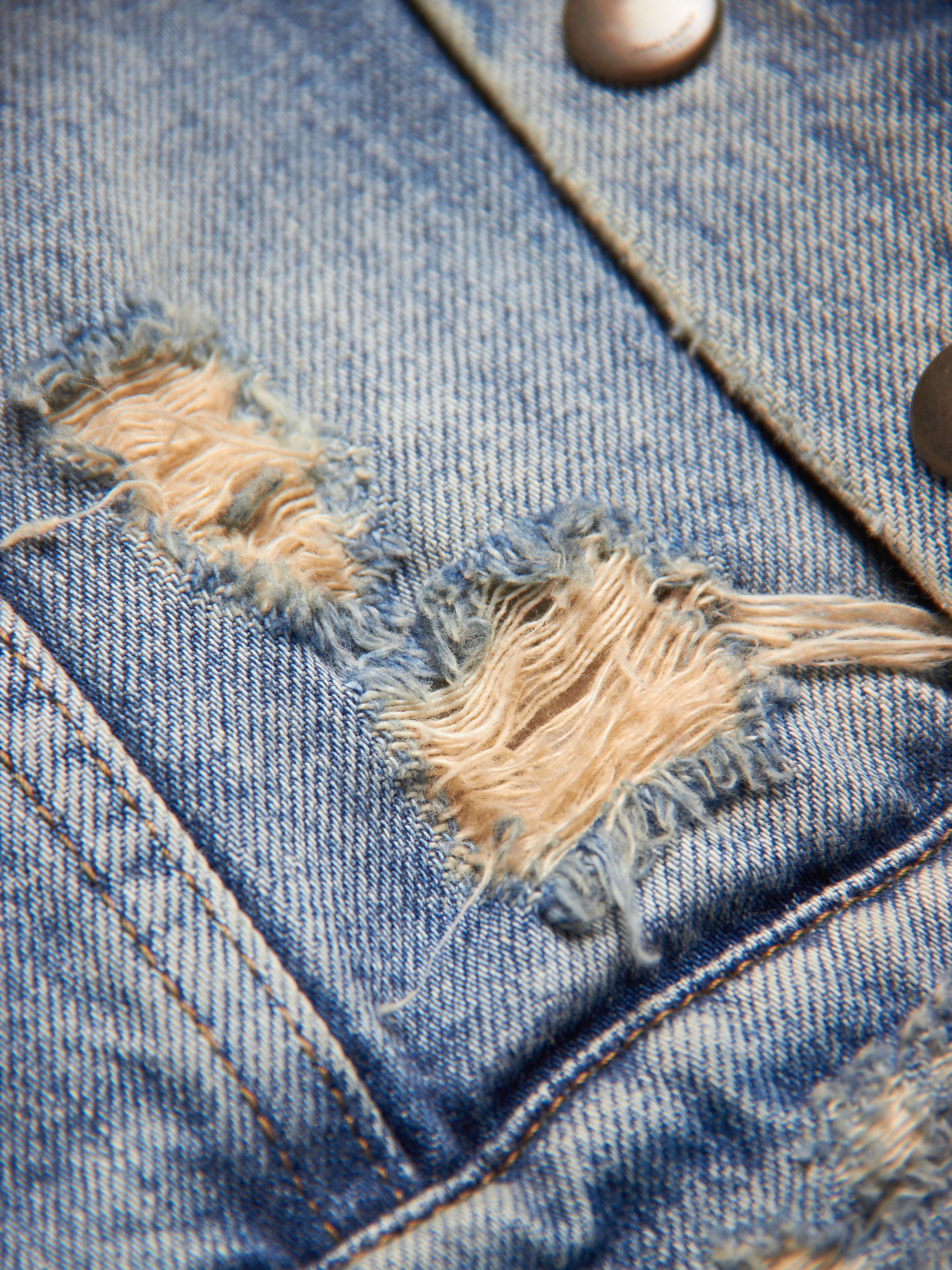 Saint Laurent Paris Rare Saint Laurent Paris Distressed Studded Denim Jacket Size US XL / EU 56 / 4 - 7 Thumbnail