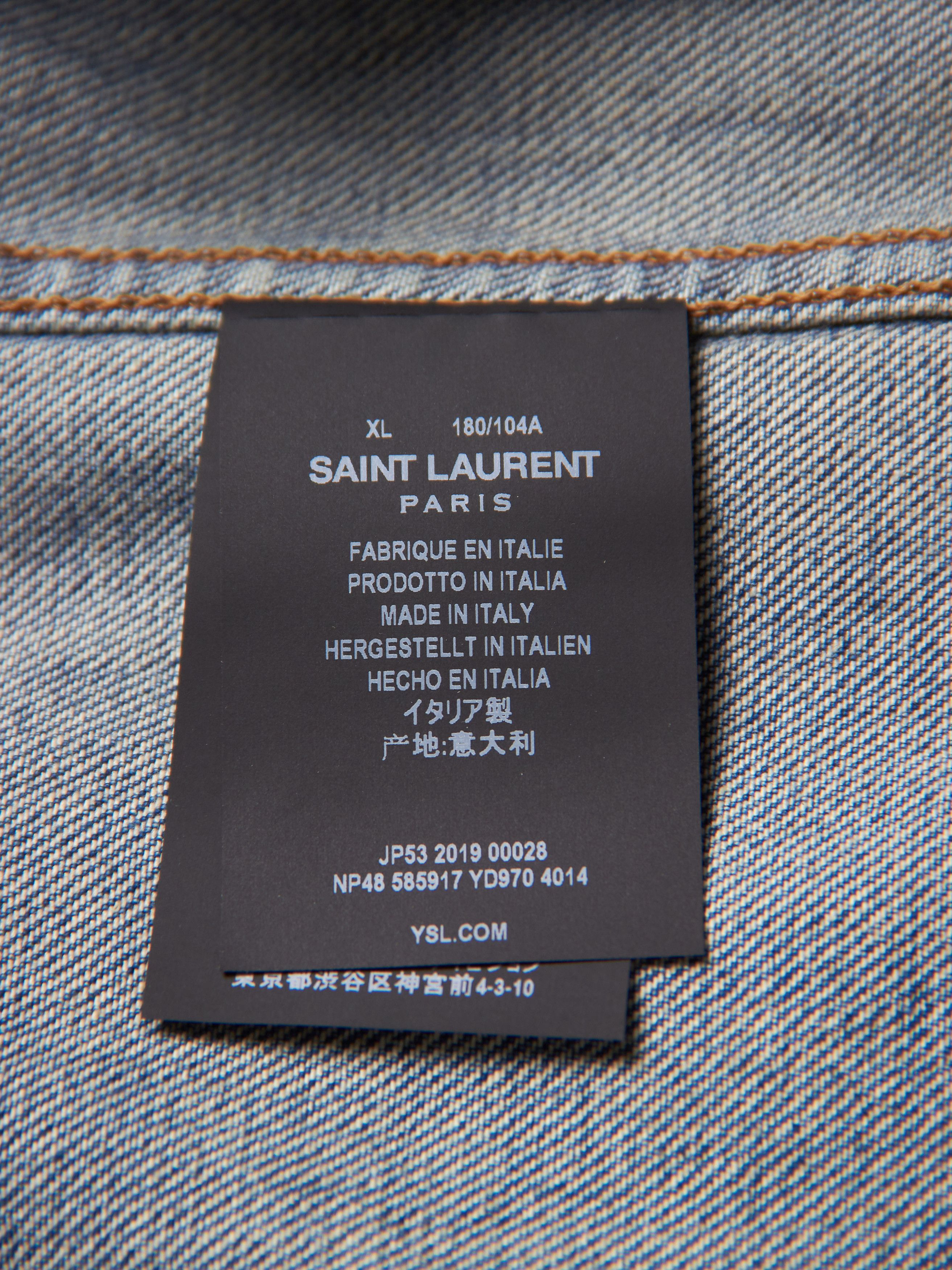 Saint Laurent Paris Rare Saint Laurent Paris Distressed Studded Denim Jacket Size US XL / EU 56 / 4 - 8 Thumbnail