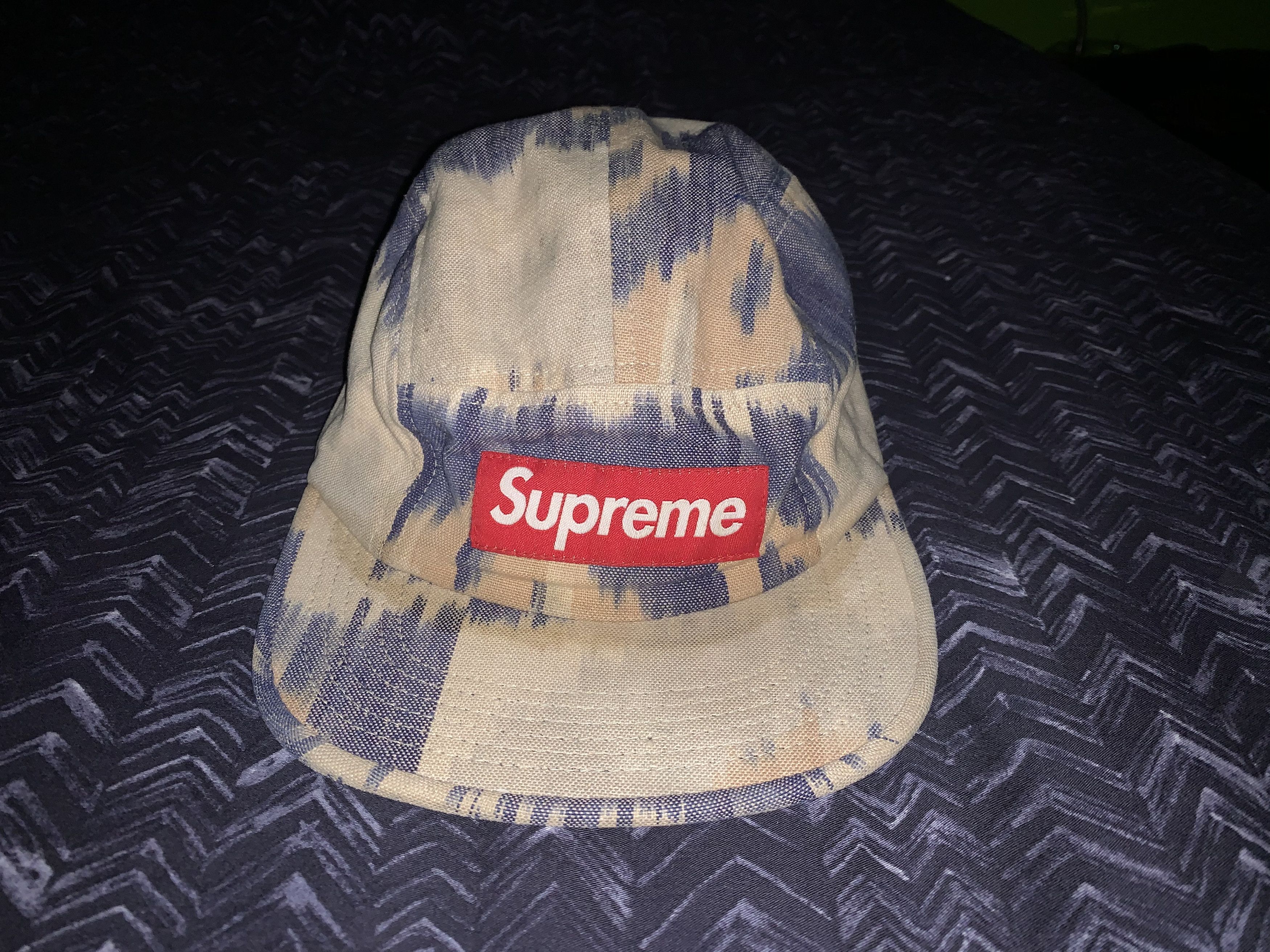 Supreme SUPREME IKAT CAMP CAP SS 2012 BEIGE BLUE Grailed