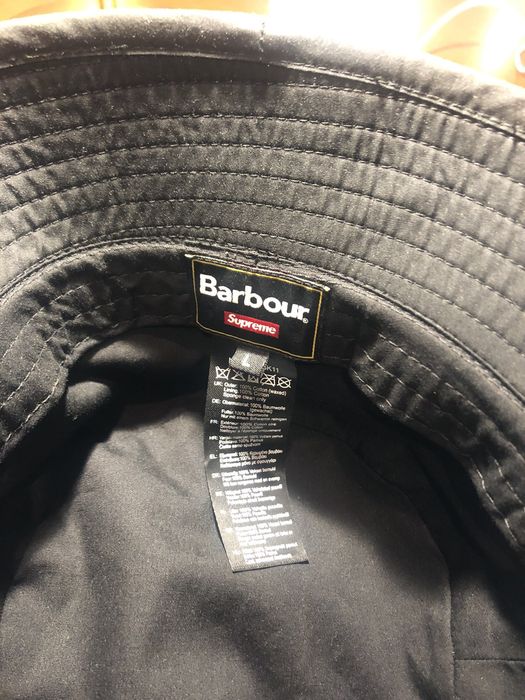 Supreme Supreme Barbour Waxed Cotton Crusher Bucket Hat Black L