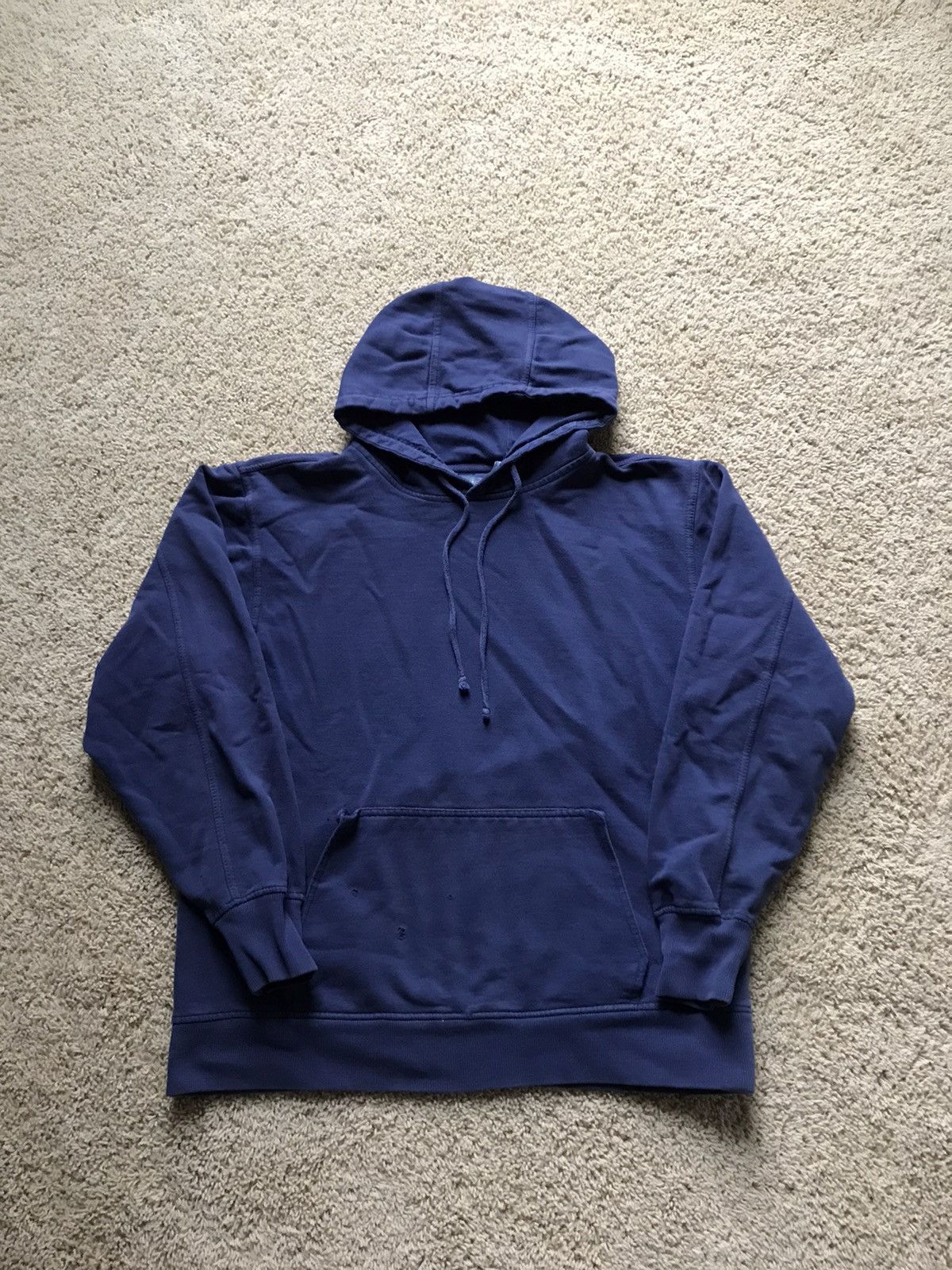 Vintage 1990s Sun Faded Navy Blue Distressed Hoodie | Grailed