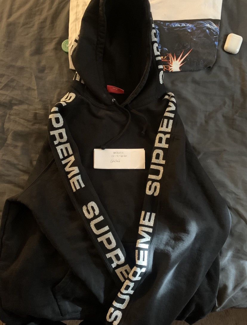 Supreme Supreme Metallic Rib Hoodie (Black) Size US L / EU 52-54 / 3 - 1 Thumbnail
