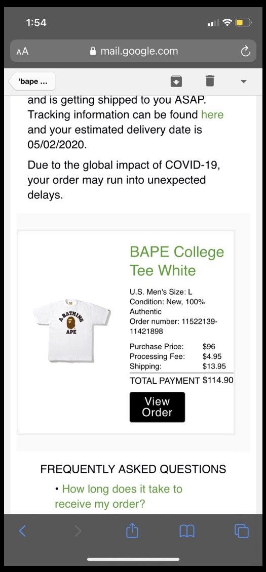 Bape CLASSIC Bape College Tee White Size US L / EU 52-54 / 3 - 4 Thumbnail