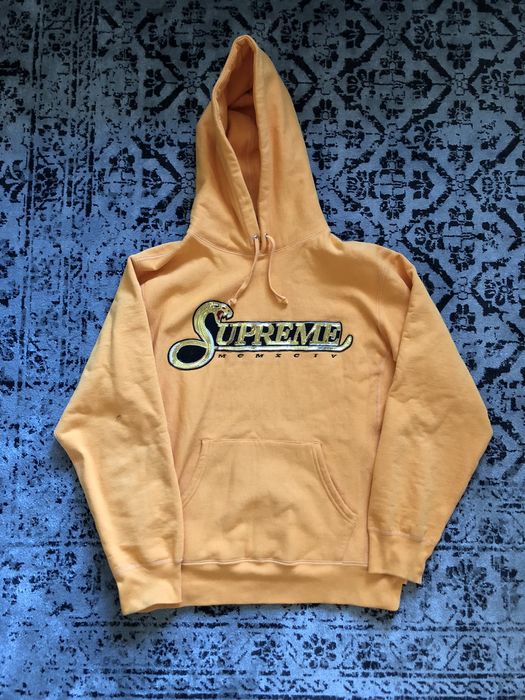 Supreme Supreme Sequin Viper Hooded Sweatshirt Tangerine | Grailed
