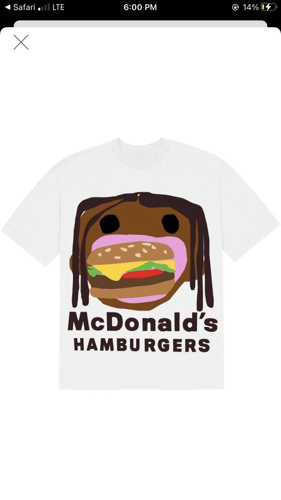 CPFM 4 CJ BURGER MOUTH X MCDONALDS T-SHIRT WHITE XL 