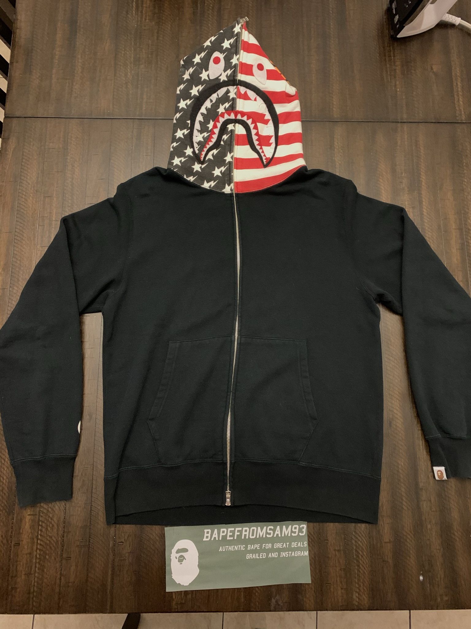 Bape Shark Hoodie American Flag