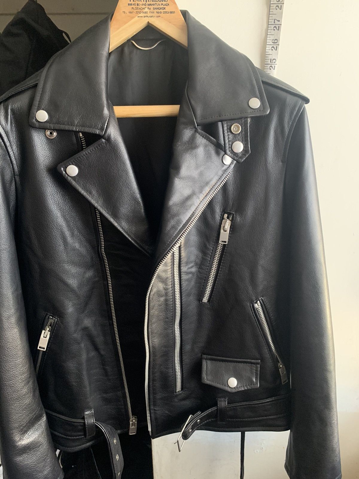 Homemade Men leather jacket bespoke size 50 L17 Size US M / EU 48-50 / 2 - 2 Thumbnail