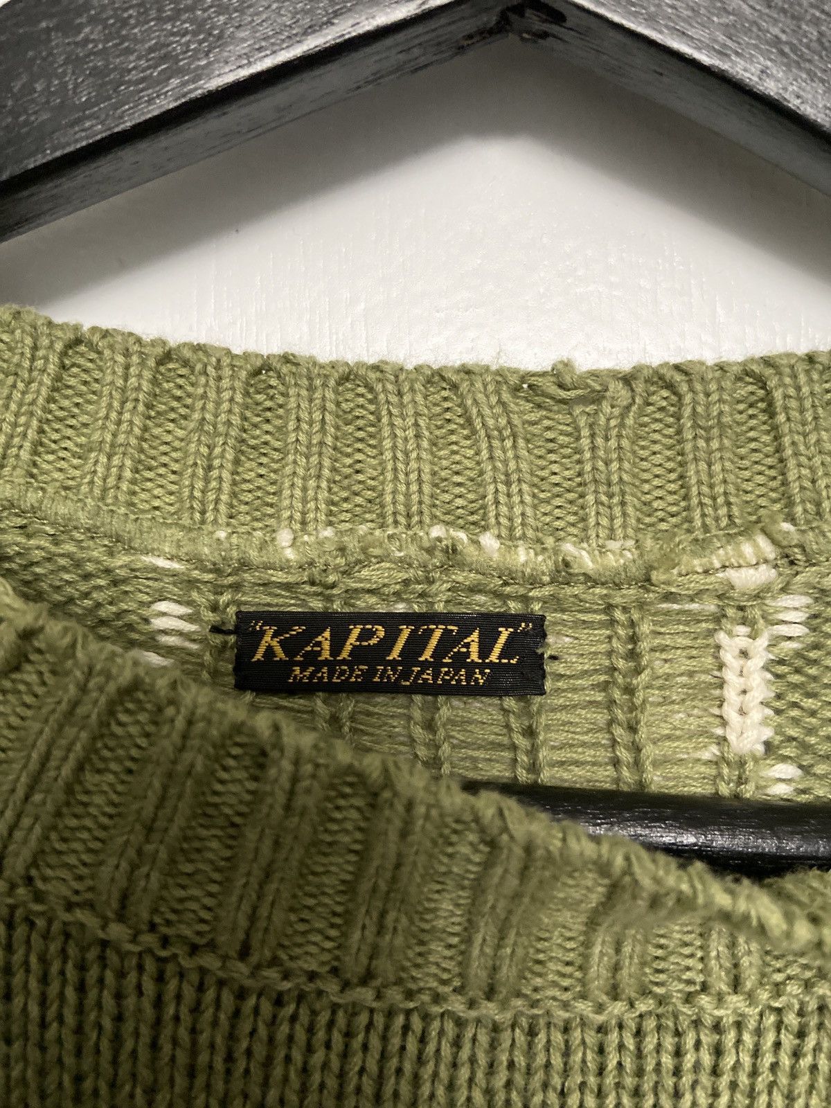 Kapital Skeleton Knit Sweater Kapital Green Skeleton Sweater 