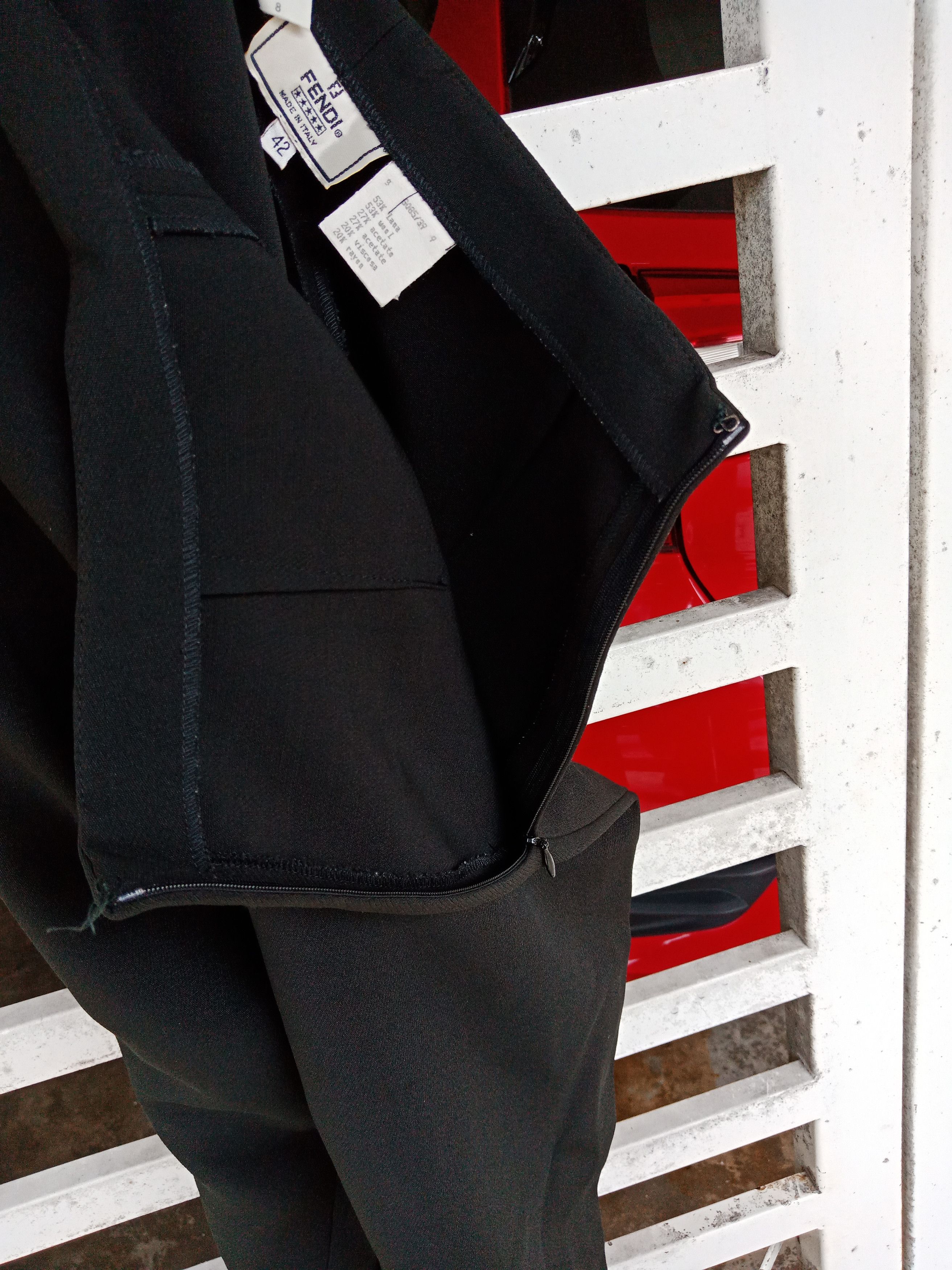 Fendi Fendi Black Wide Straight Cut Pants Size 26" / US 2 / IT 38 - 5 Thumbnail