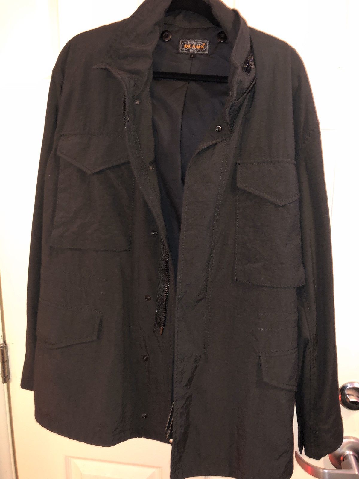image of Beams Plus Beams M-65 Jacket in Black, Men's (Size Large)