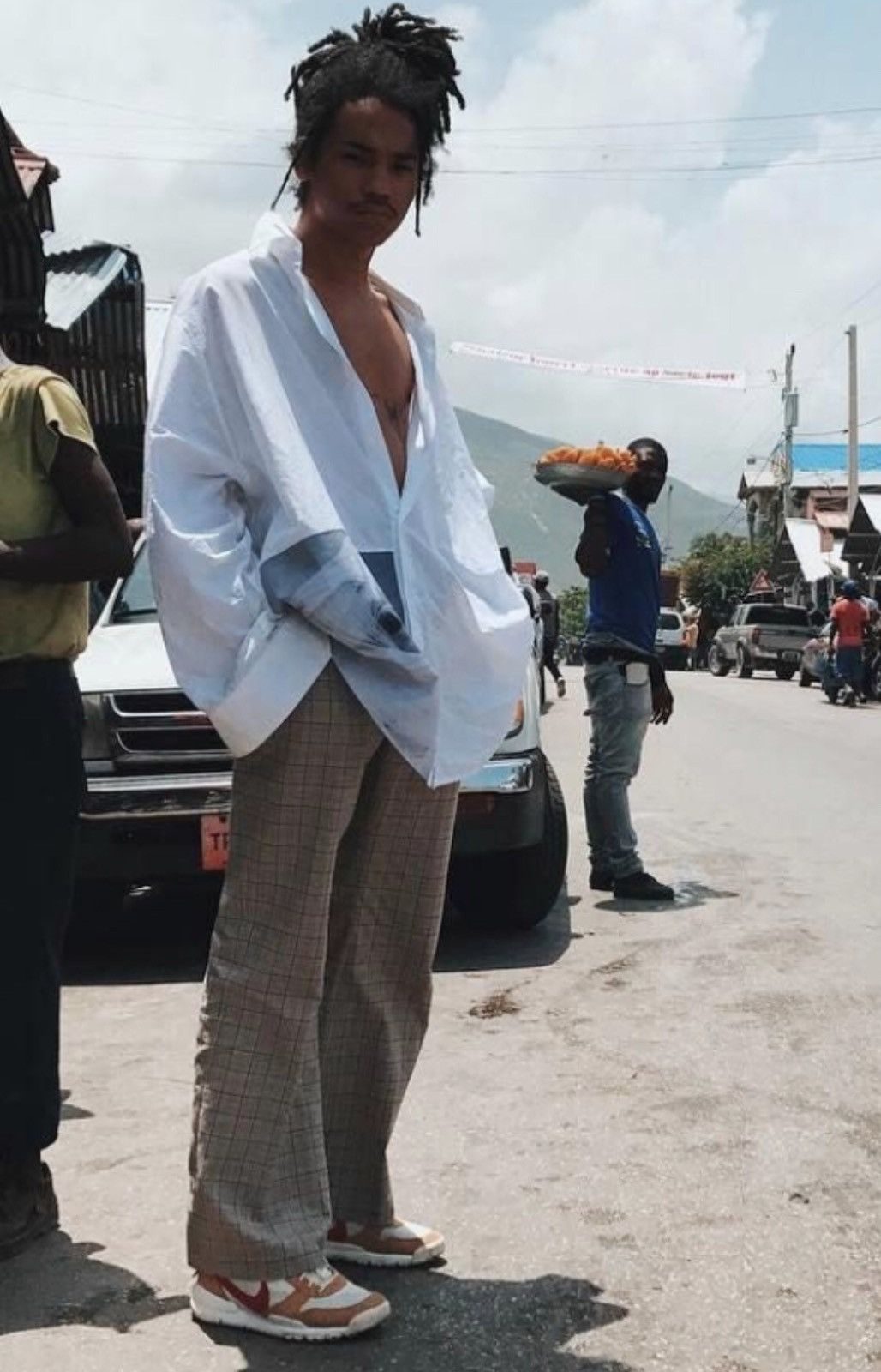 Luka Sabbat Wide check grey trousers