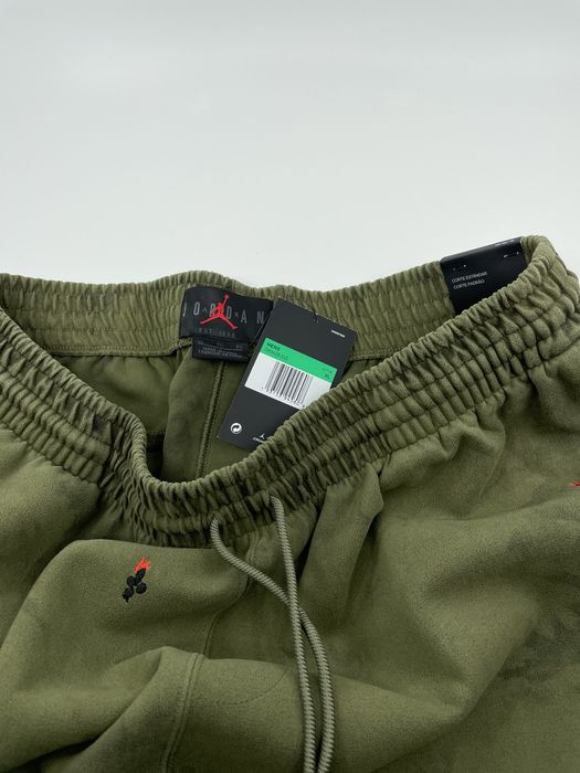 Nike Travis Scott Jordan Brand Washed Suede Olive Shorts XL | Grailed