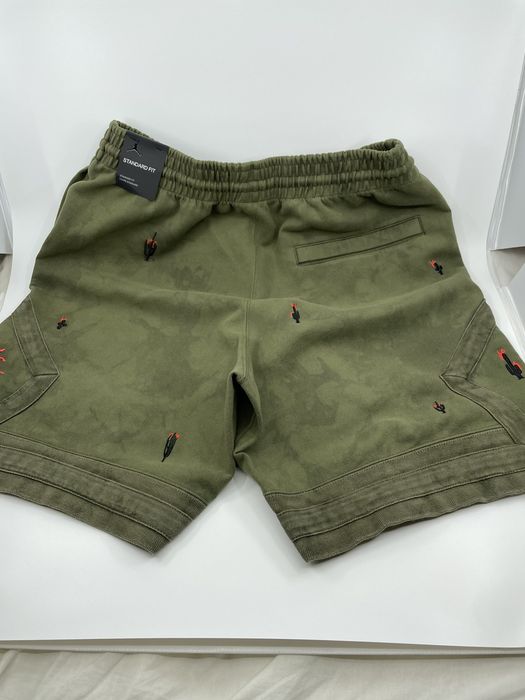 Nike Travis Scott Jordan Brand Washed Suede Olive Shorts XL | Grailed