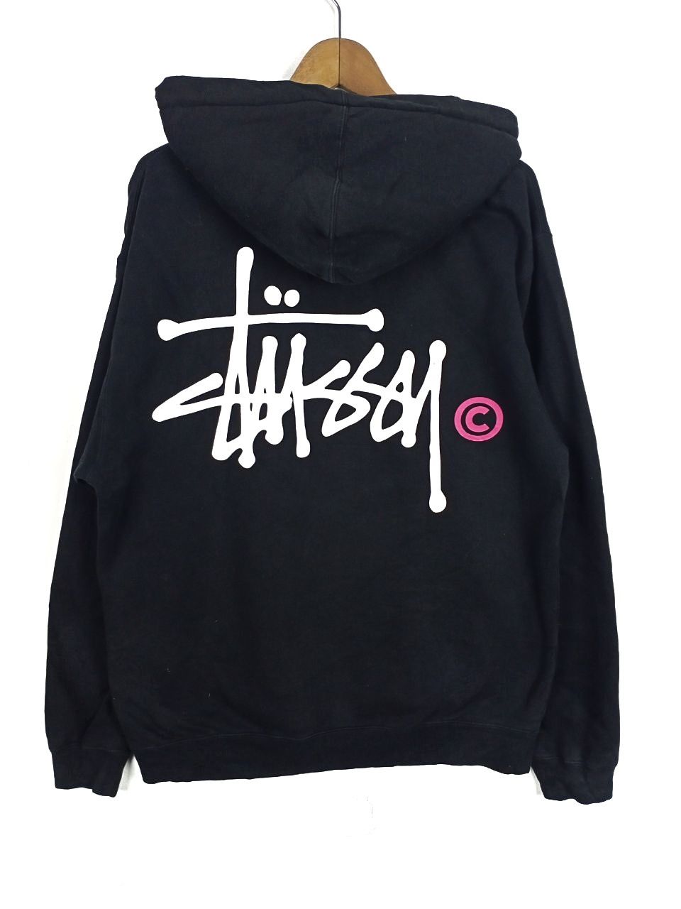 Vintage Stussy Big Iconic Signature Logo Black Hoodie