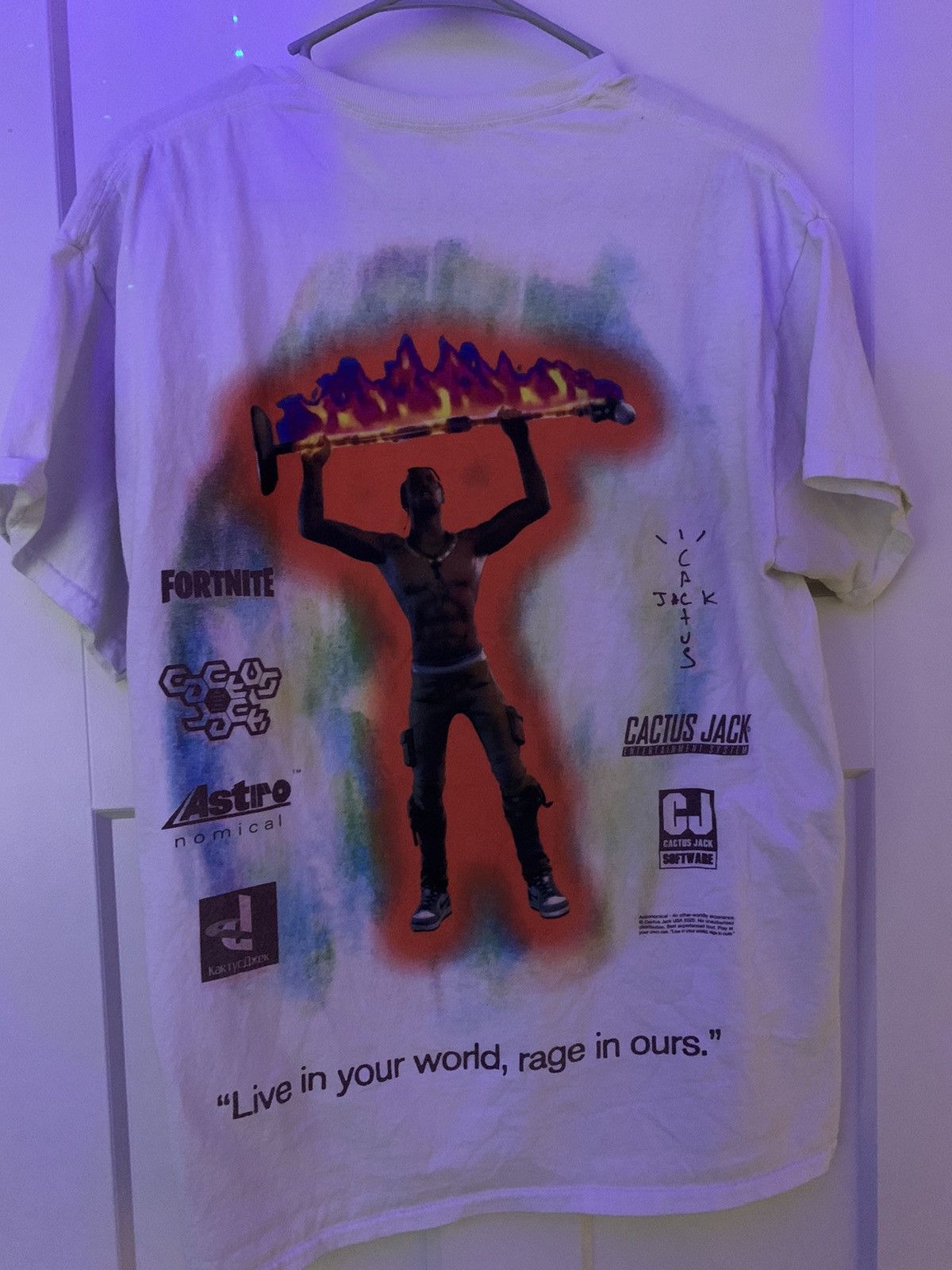 T-shirt Travis Scott Cactus Jack X Fortnite Rage Emote - Taille M - Blanc - Neuf Avec étiquettes
