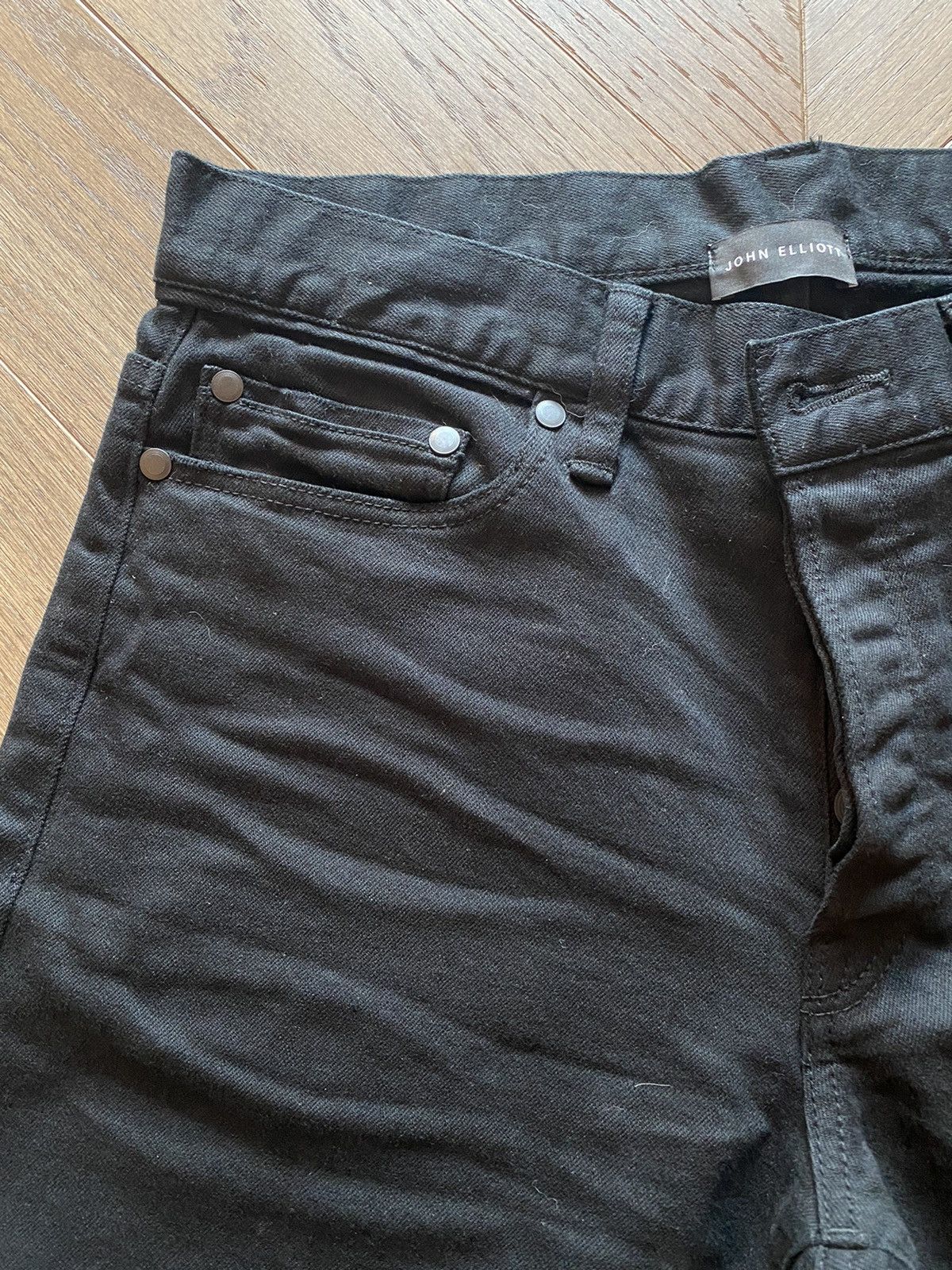 John Elliott Cast 2 Japanese Denim in Jet Black with Knee Rips Size US 30 / EU 46 - 7 Thumbnail