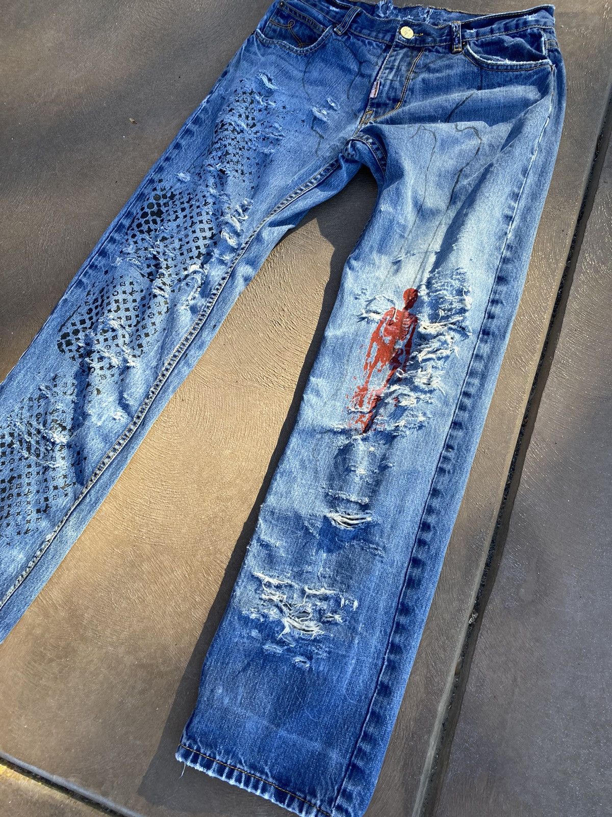 Vintage CUSTOMIZED VINTAGE JEANS Size US 32 / EU 48 - 1 Thumbnail