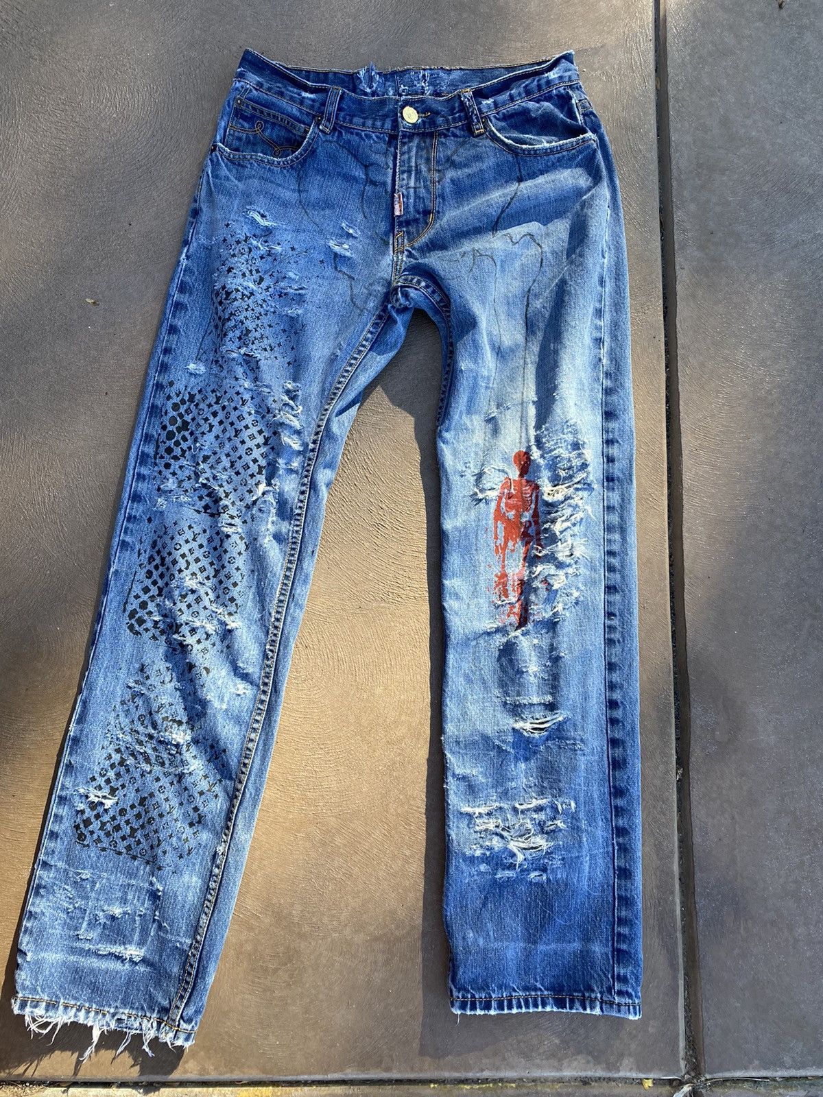 Vintage CUSTOMIZED VINTAGE JEANS Size US 32 / EU 48 - 2 Thumbnail