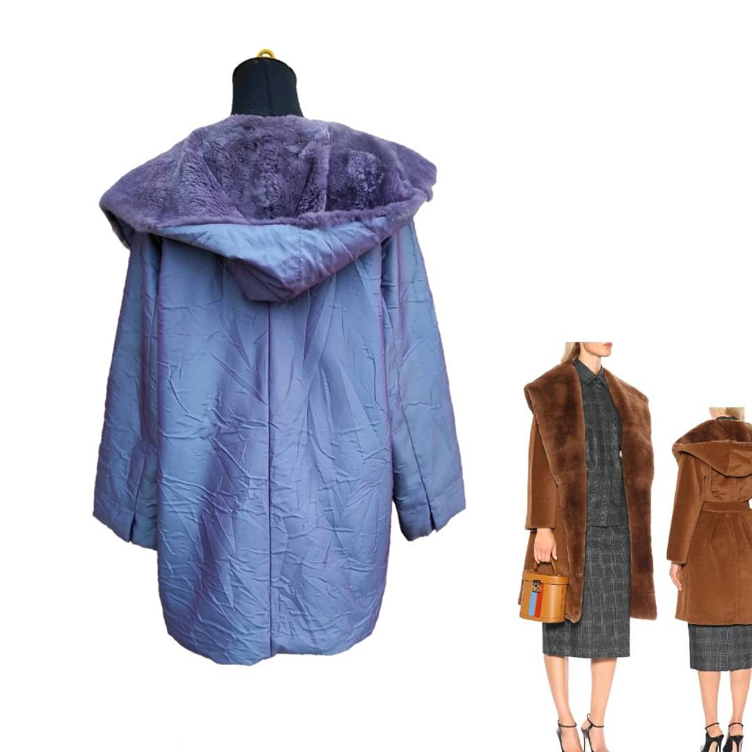 Max Mara × Vintage Sublime Fur-trimmed Alpaca & Wool Coat Size L / US 10 / IT 46 - 2 Thumbnail