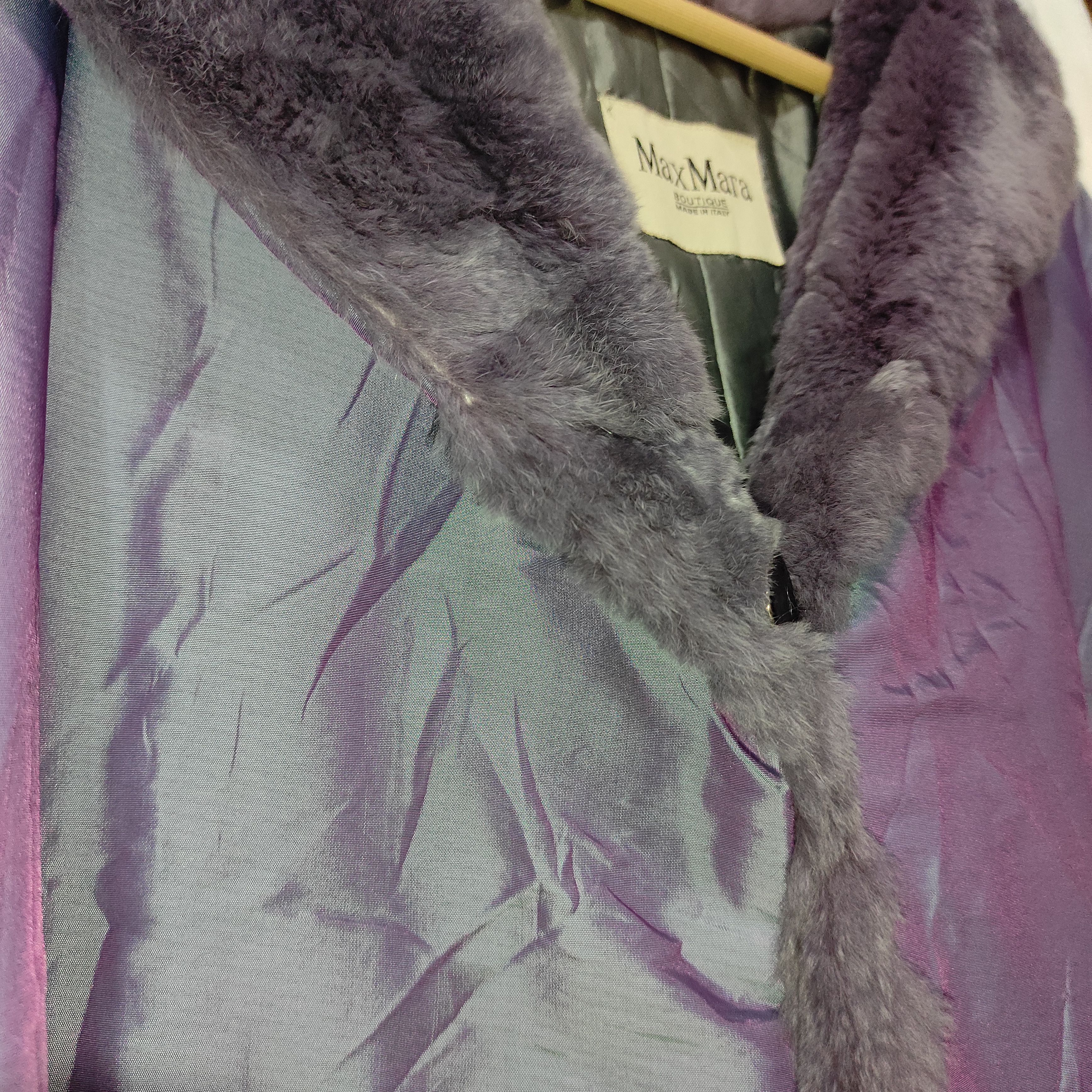 Max Mara × Vintage Sublime Fur-trimmed Alpaca & Wool Coat Size L / US 10 / IT 46 - 6 Thumbnail