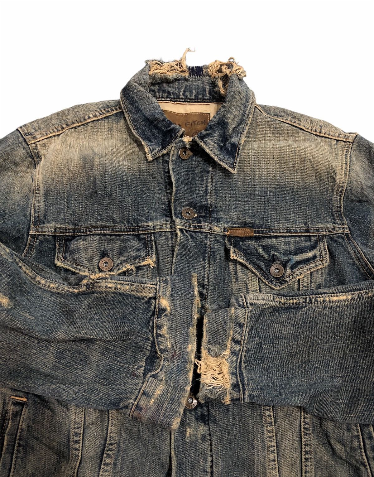 Denim Jacket Ezra Fitch Distressed Denim Jacket | Grailed