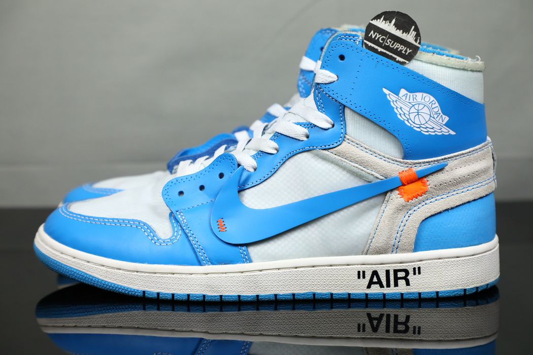 jordan off white unc blue