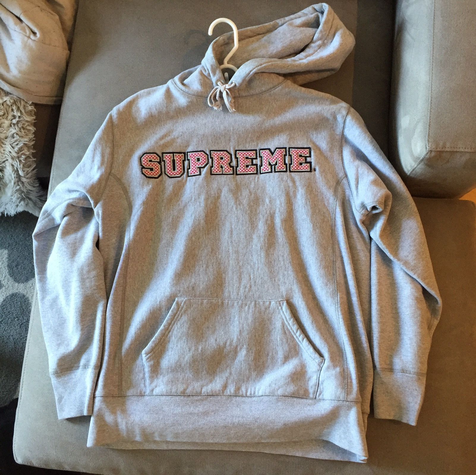 Supreme Checkerboard Collegiate Logo Hoodie | Grailed