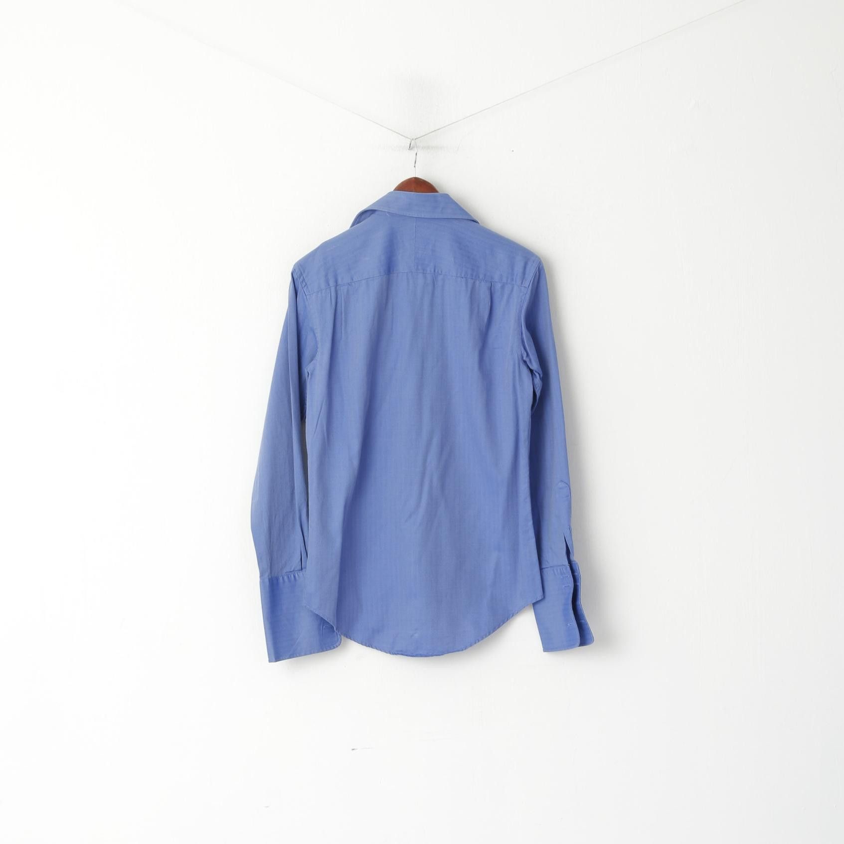 Jaeger Jaeger Men 14.5 S Casual Shirt Blue Striped Cotton 6799 Size US S / EU 44-46 / 1 - 6 Thumbnail