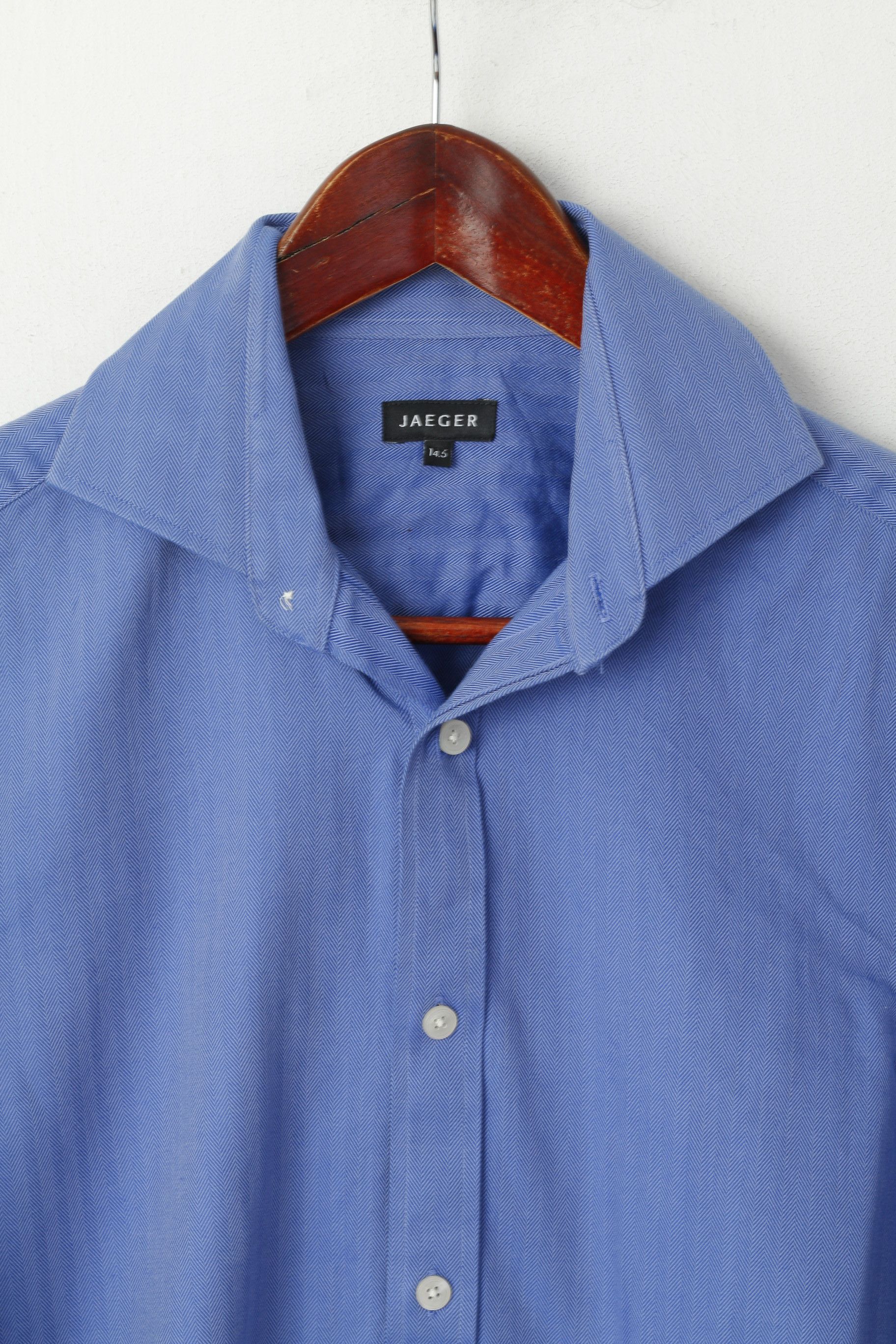 Jaeger Jaeger Men 14.5 S Casual Shirt Blue Striped Cotton 6799 Size US S / EU 44-46 / 1 - 2 Thumbnail