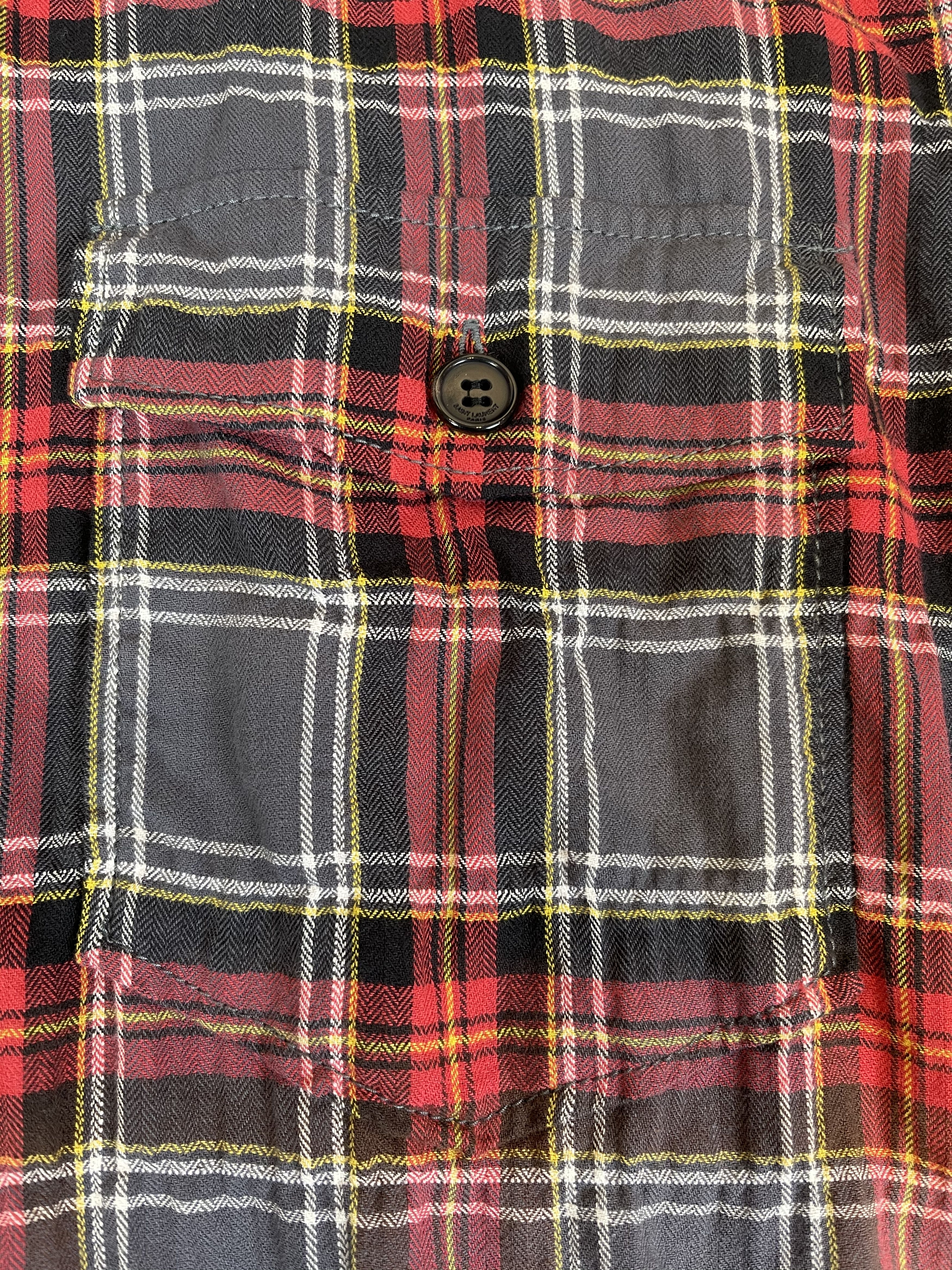 Hedi Slimane × Saint Laurent Paris Saint Laurent Raw Hem Degradé Flannel Shirt Size US L / EU 52-54 / 3 - 10 Thumbnail