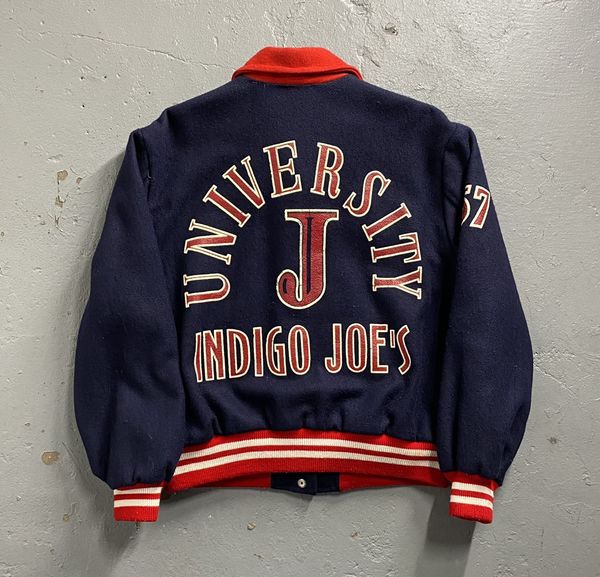 Vintage 80s University Indigo Joes Navy Wool Varsity Jacket | Grailed