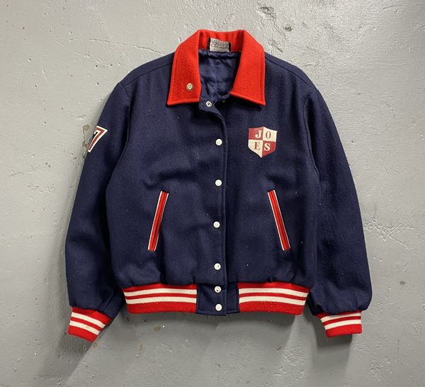 Vintage 80s University Indigo Joes Navy Wool Varsity Jacket | Grailed