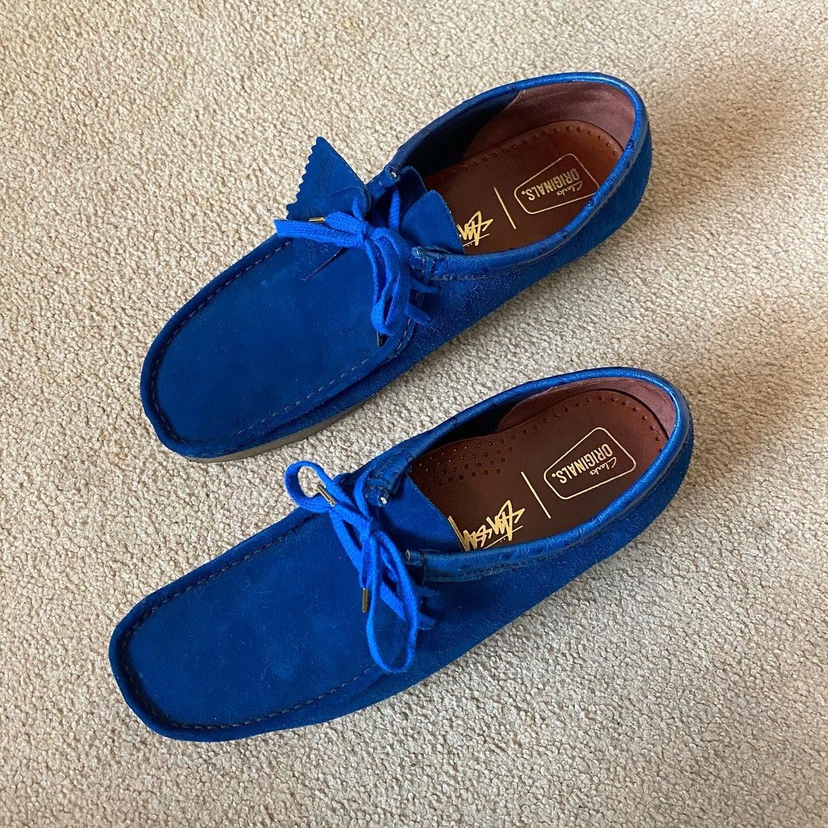 Sold at Auction: Clarks Wu-Wear Custom Royal Blue Wallabee Boots