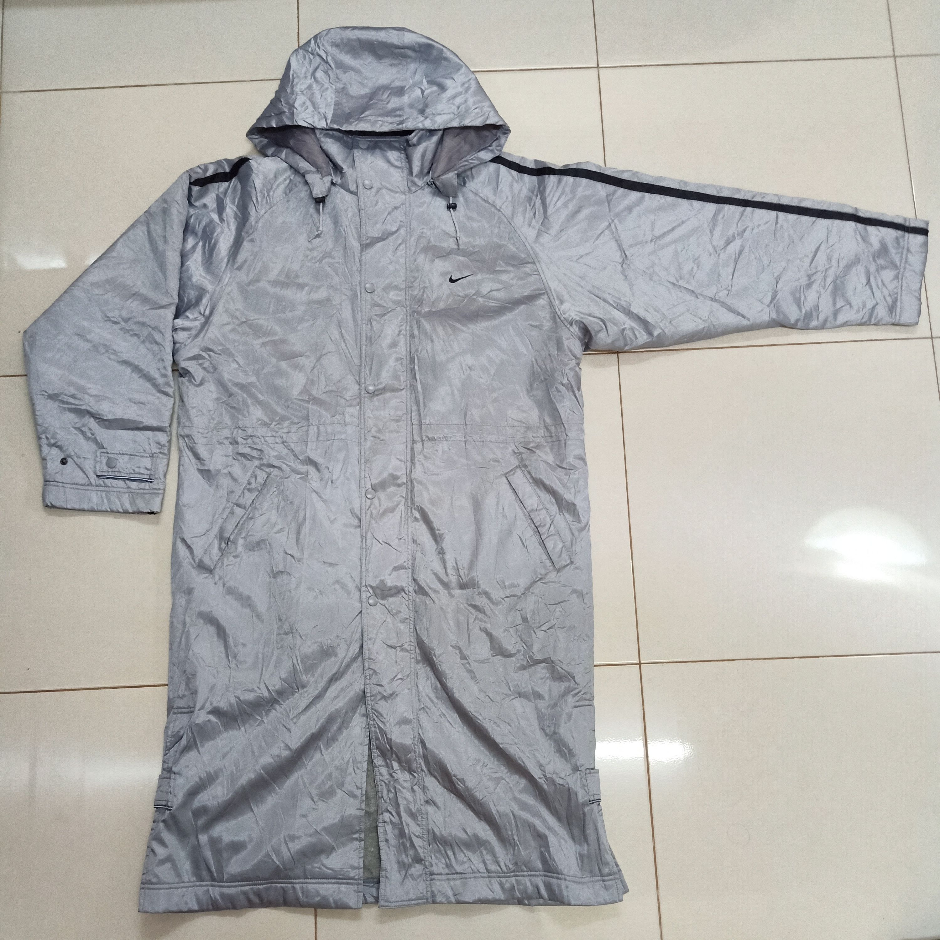Nike NIKE Embroidered Silver Gray Sherpa Lining Hoodie Parka Size US L / EU 52-54 / 3 - 3 Thumbnail