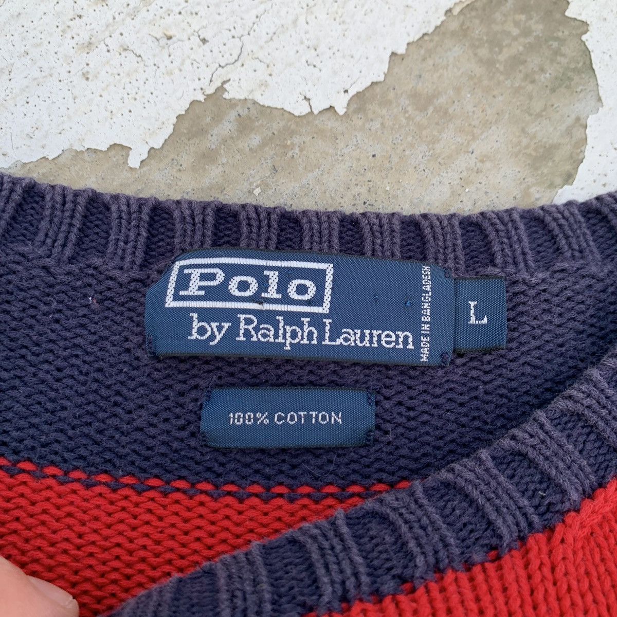 Polo Ralph Lauren 🔥 Vintage Polo Ralph Lauren Striped Knit Sweater Red/Blue L Size US L / EU 52-54 / 3 - 4 Thumbnail