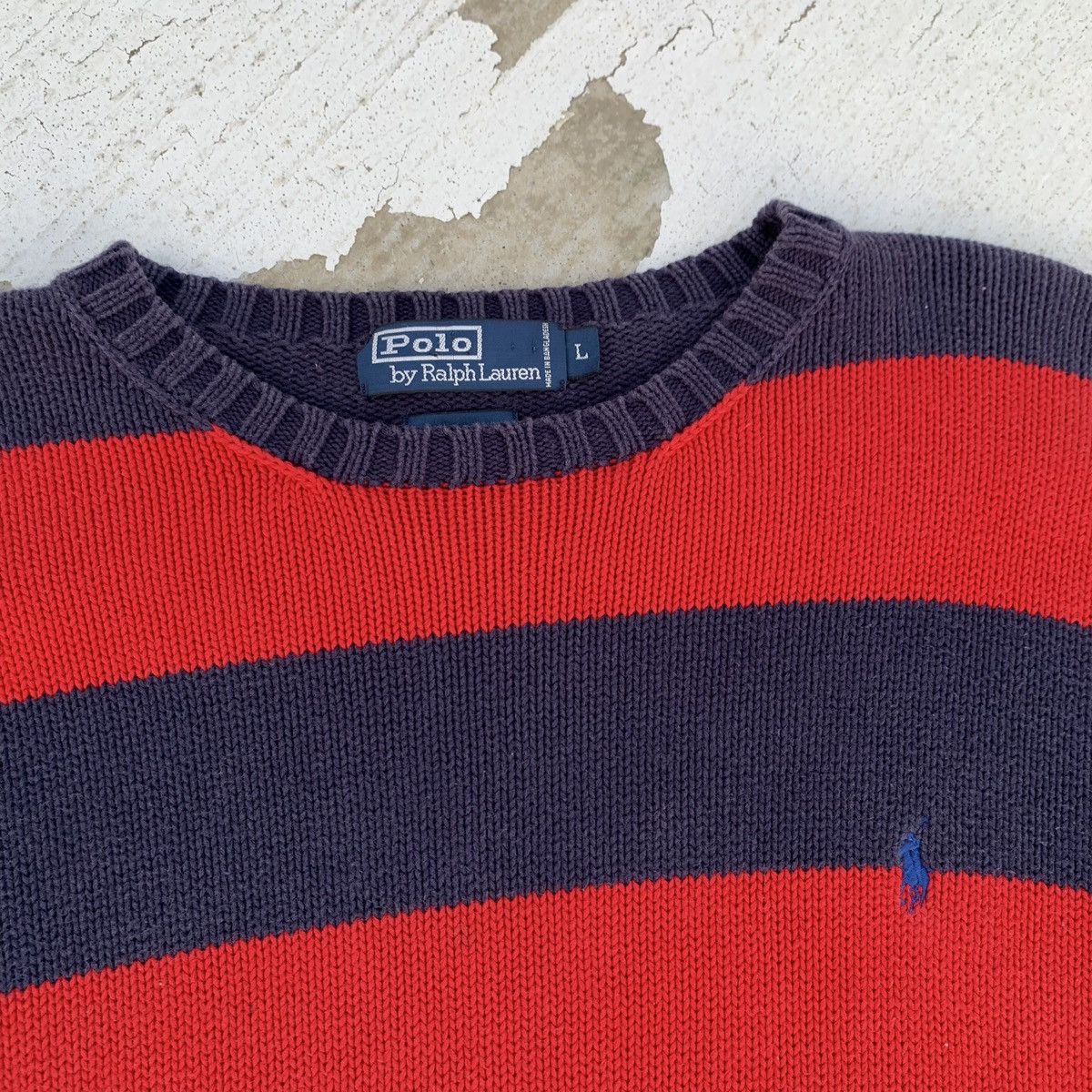 Polo Ralph Lauren 🔥 Vintage Polo Ralph Lauren Striped Knit Sweater Red/Blue L Size US L / EU 52-54 / 3 - 3 Thumbnail