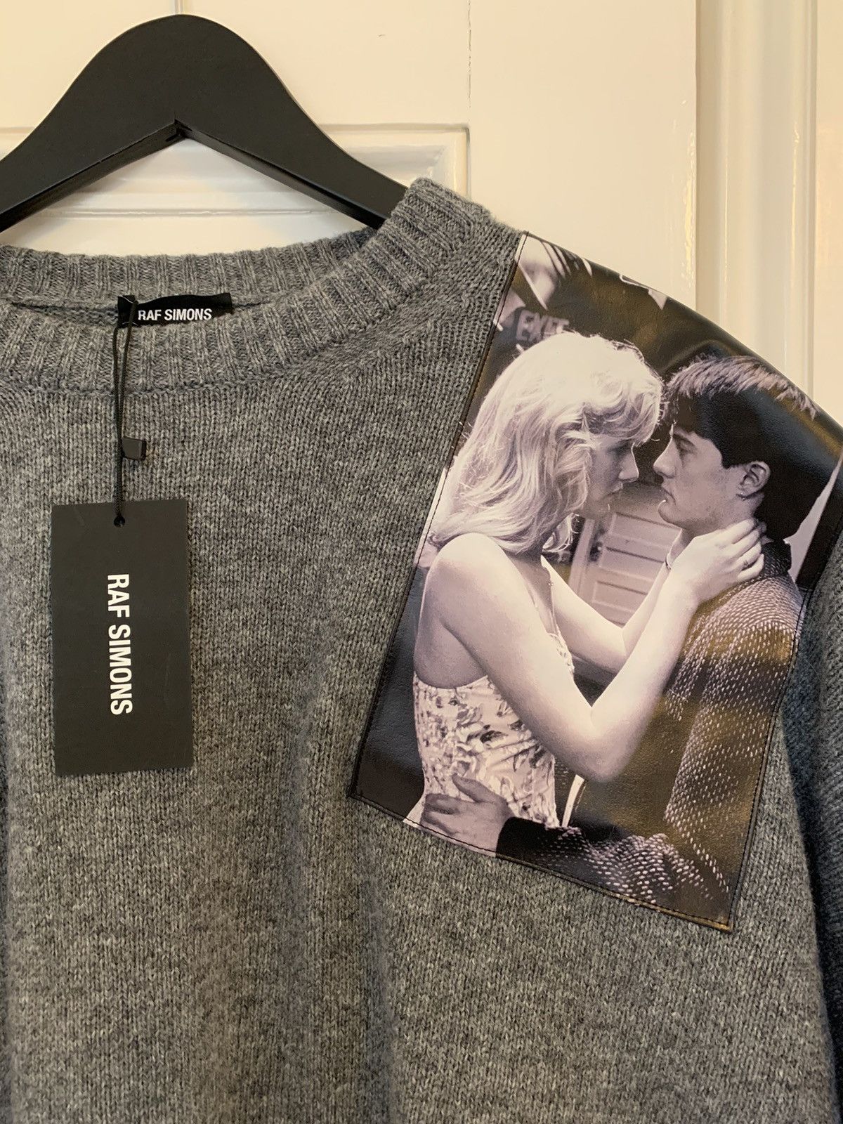 Raf Simons BNWT Oversized David Lynch Blue Velvet Patch Knit