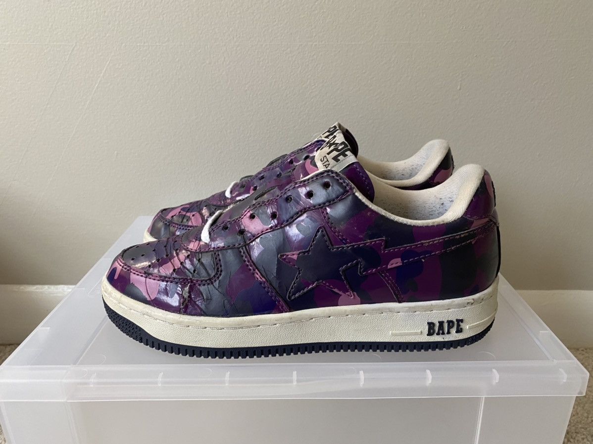 Bape 100% Authentic A Bathing Ape Bape Purple Camo Bapestas Siz 8 | Grailed