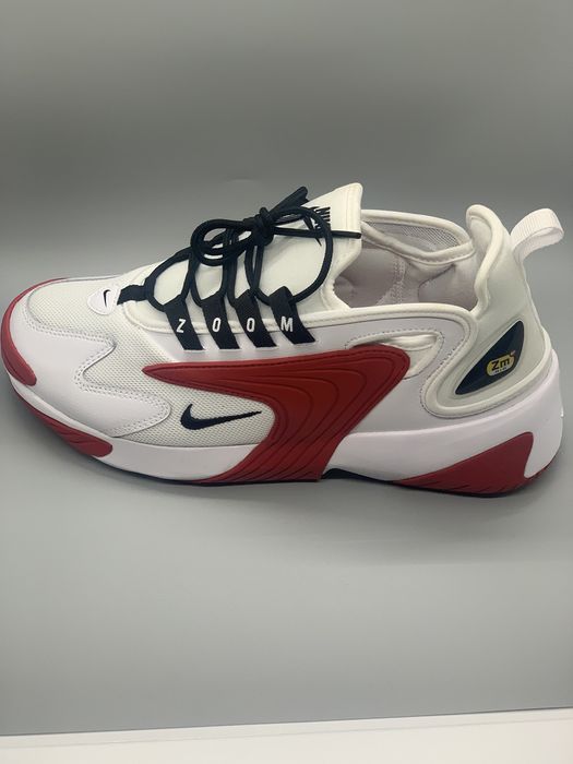 Nike zoom 2k white red hot sale